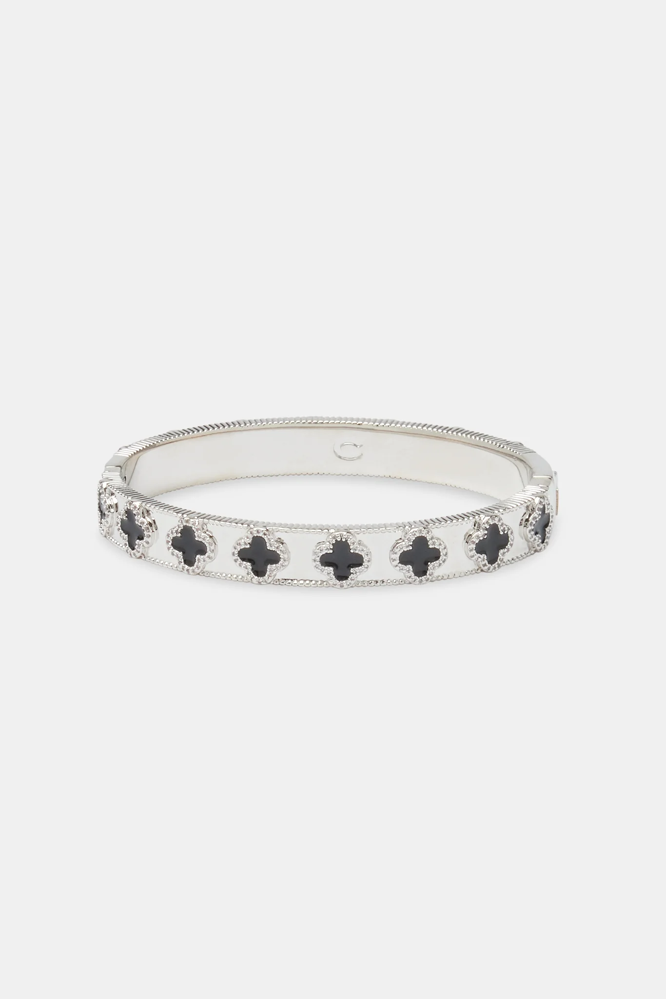 Polished Black Enamel Bangle - 8mm - Image 2