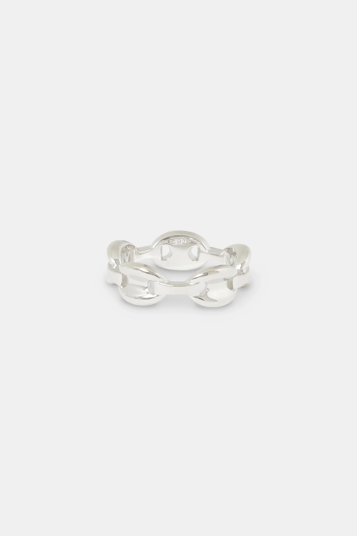 Polished Coffee Bean Link Ring - 8mm