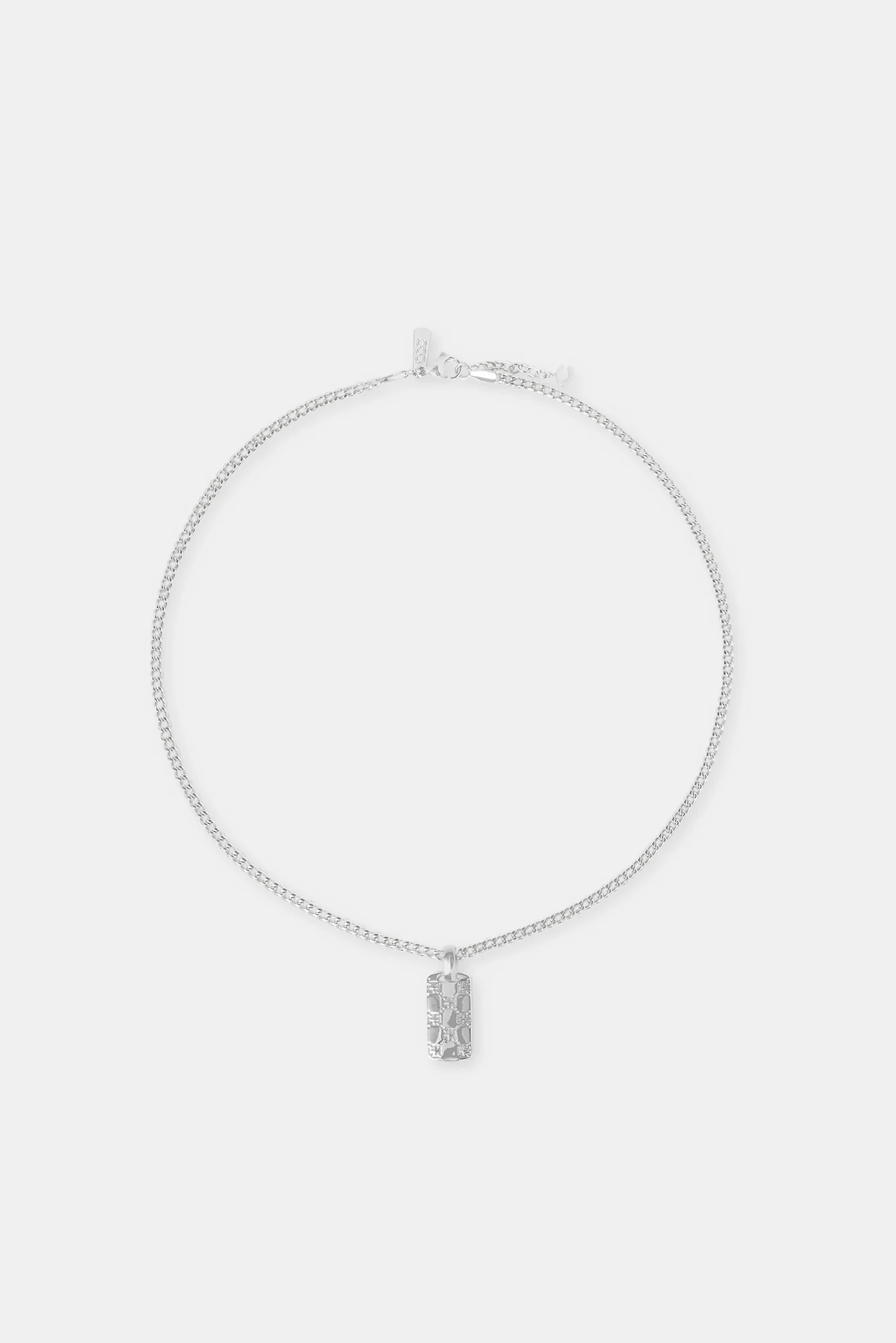Polished Cross Outline Dog Tag Necklace - 25mm - Image 4