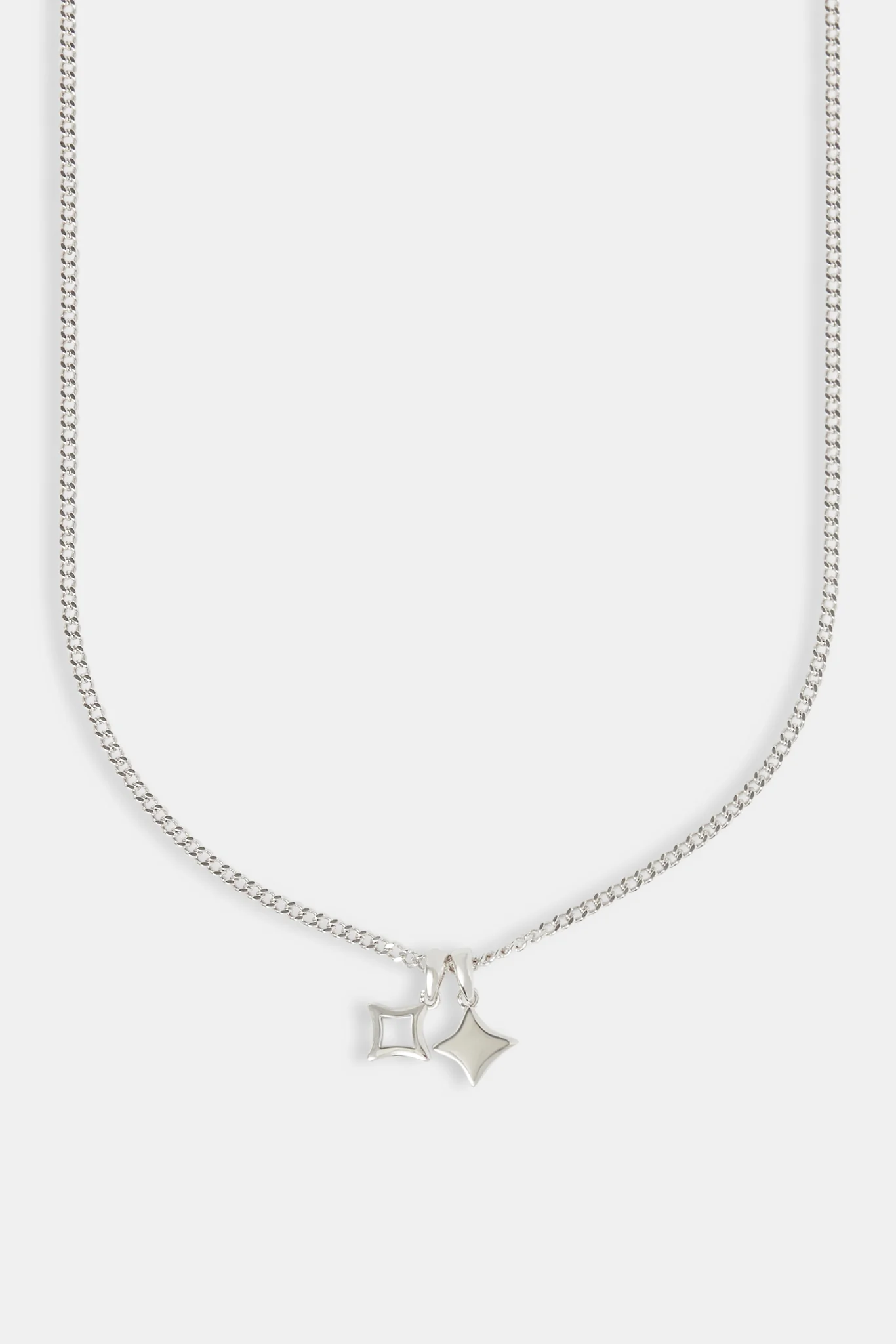 Polished Double Star Cuban Necklace - 10mm - Image 2