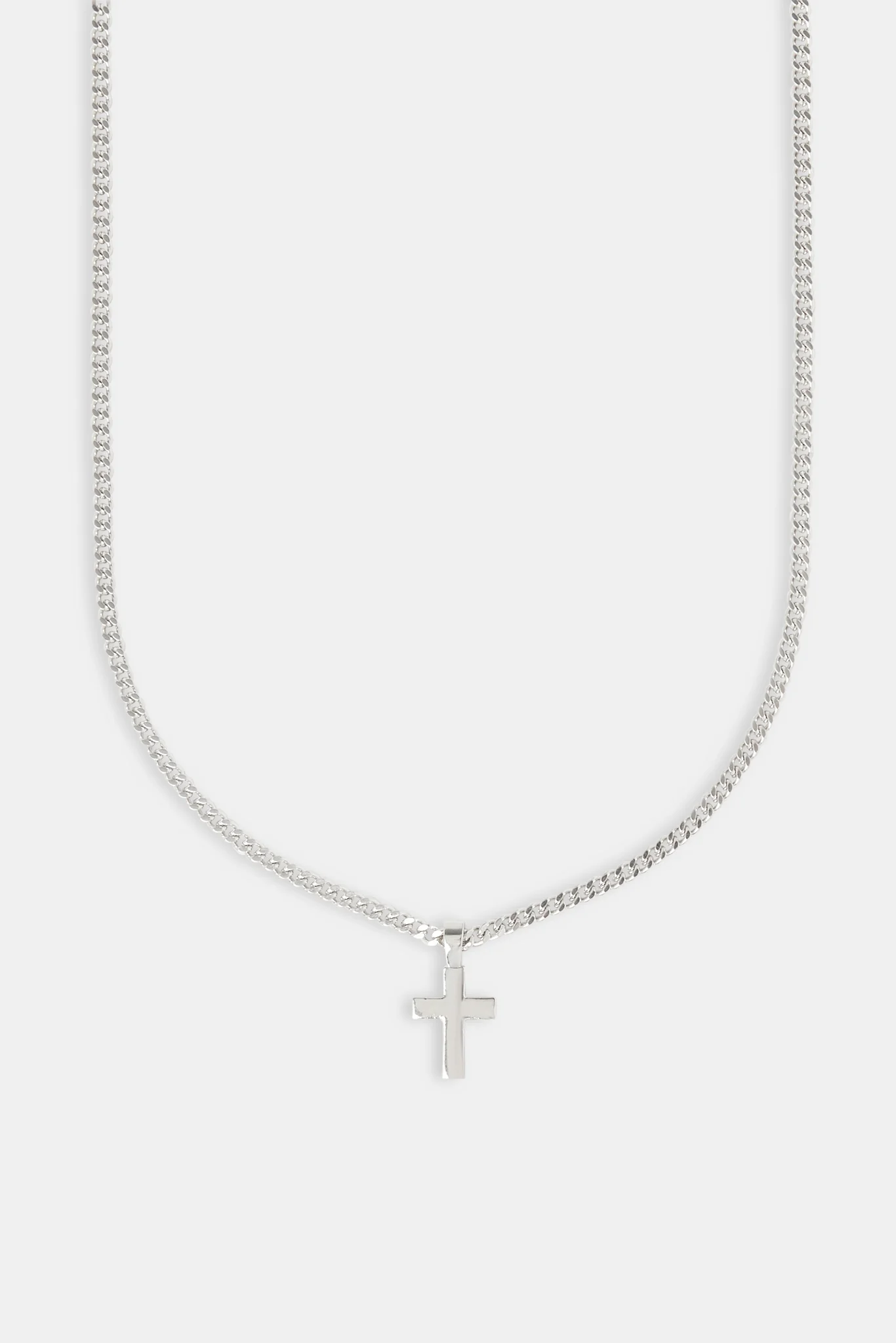 Polished Drop Cross Cuban Chain - 3mm - Image 2