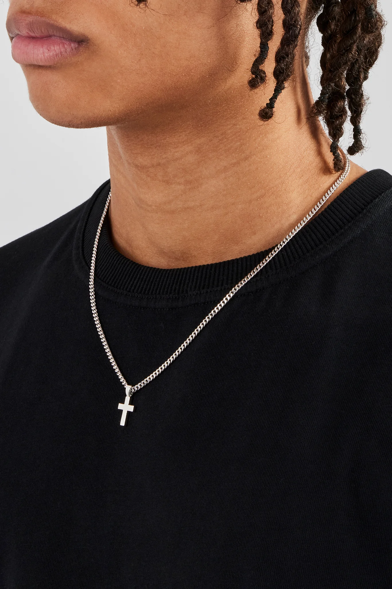Polished Drop Cross Cuban Chain - 3mm - Image 3