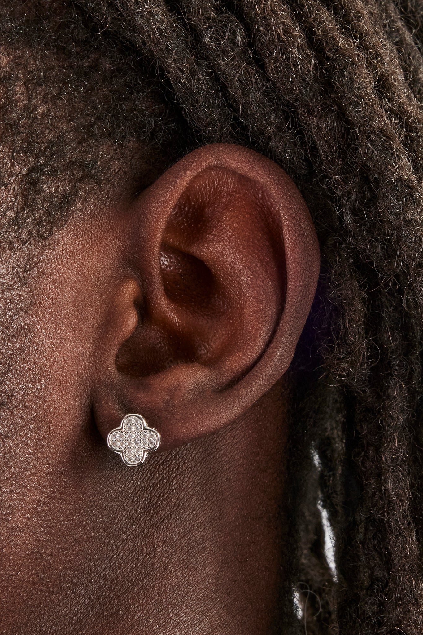 Polished Edge Motif Stud Earrings - 10mm - Image 2