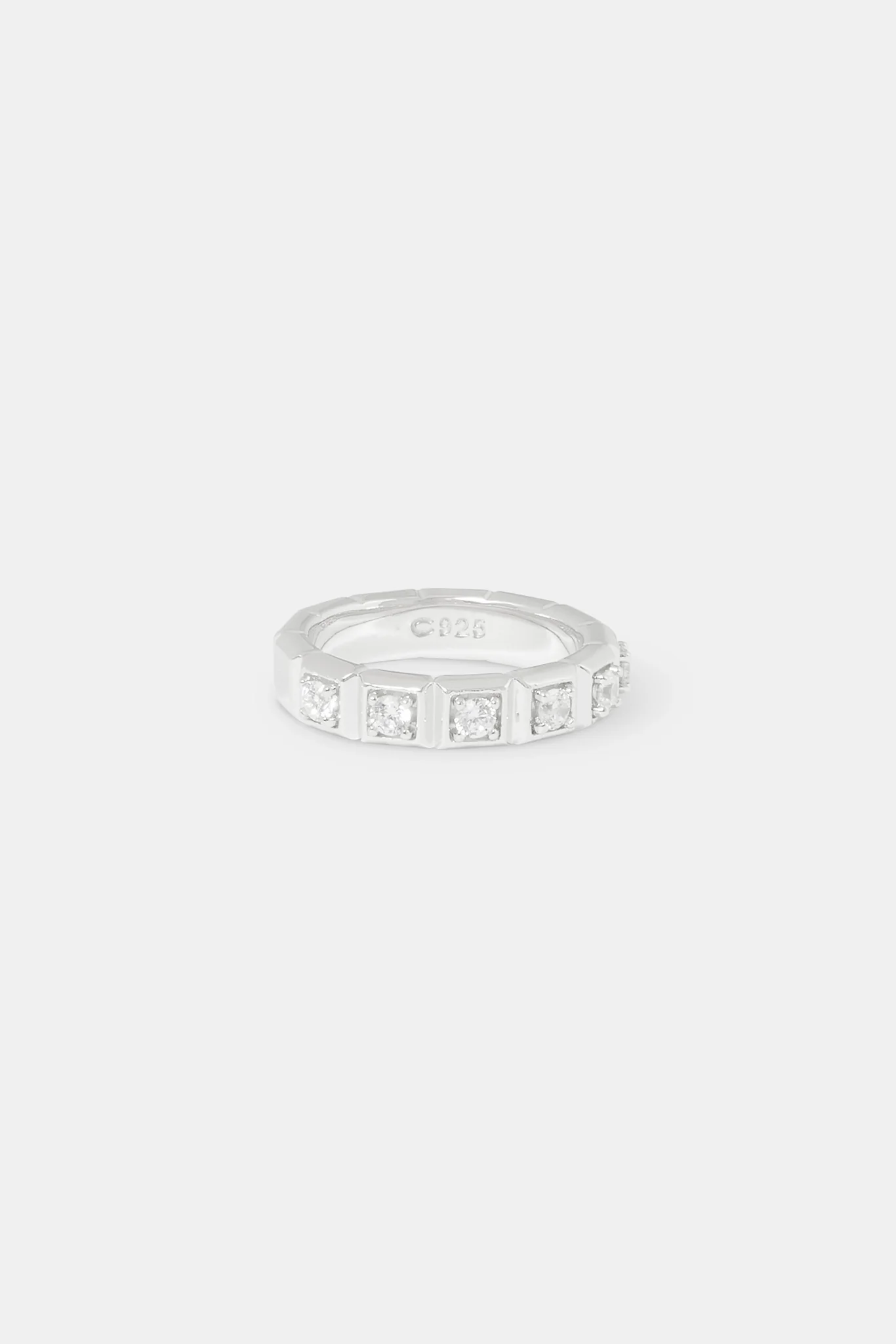 Polished Edge Square Stone Ring - 6mm