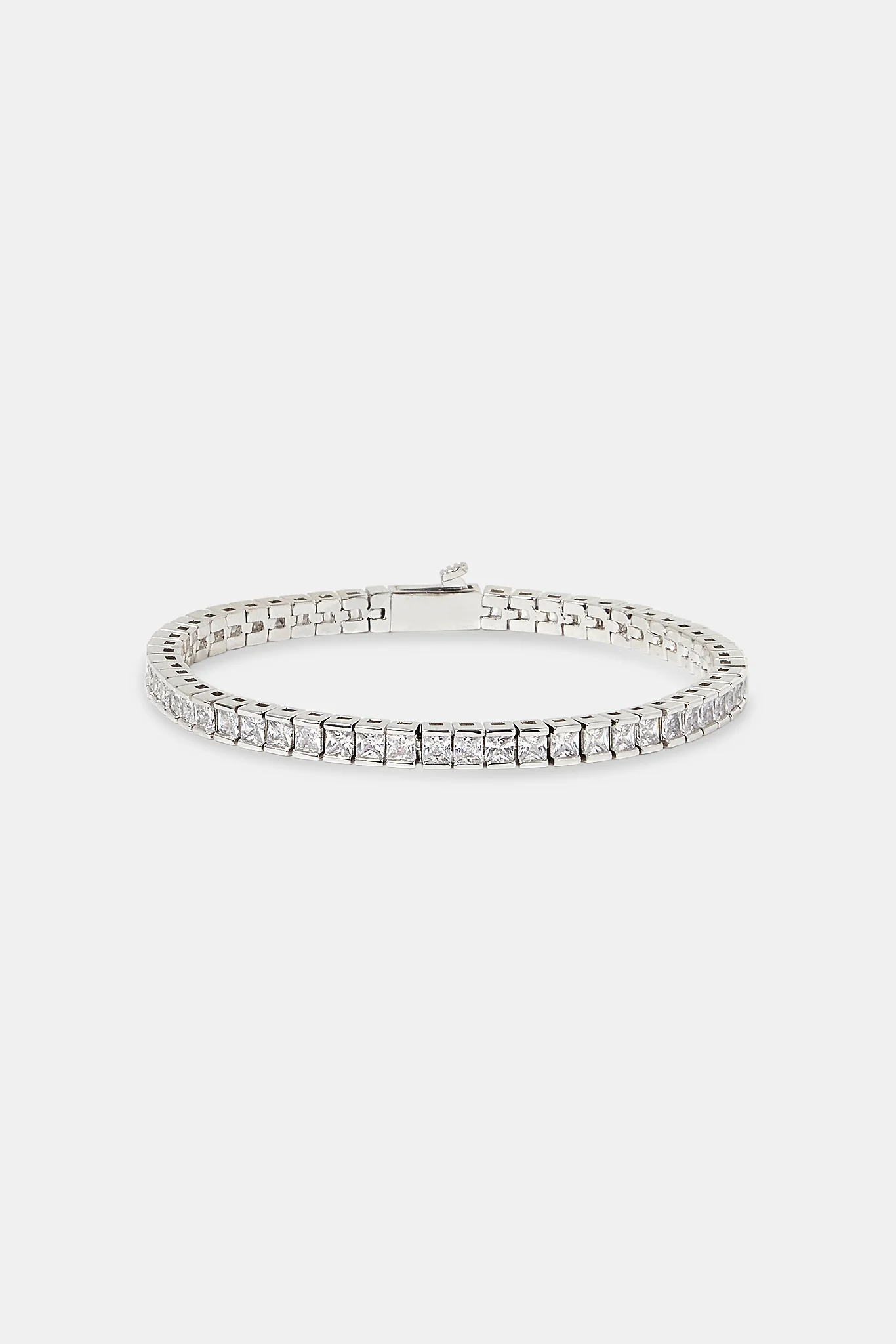 Polished Edge Square Tennis Bracelet - 3mm - Image 2