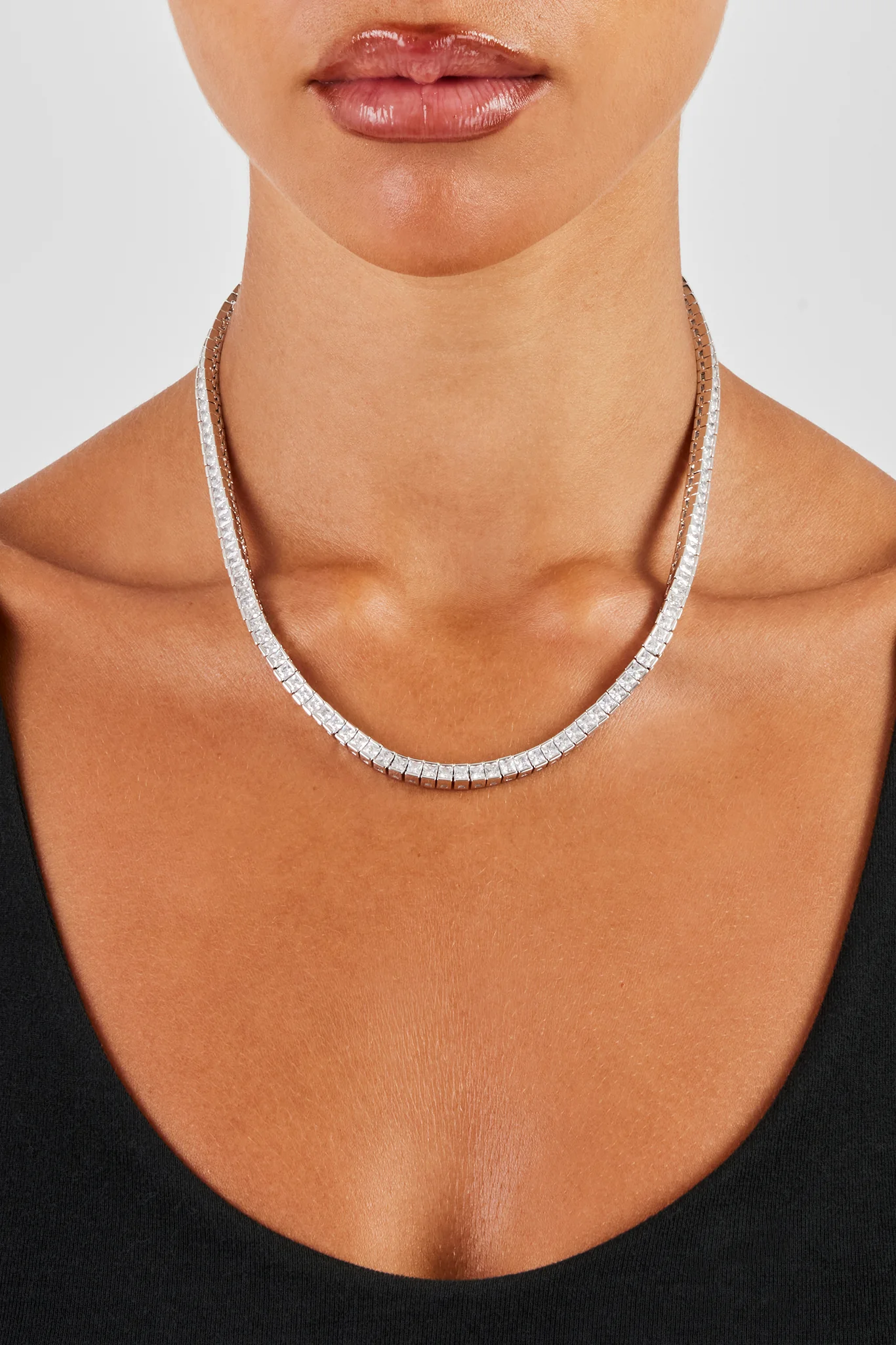 Polished Edge Square Tennis Chain - 3mm