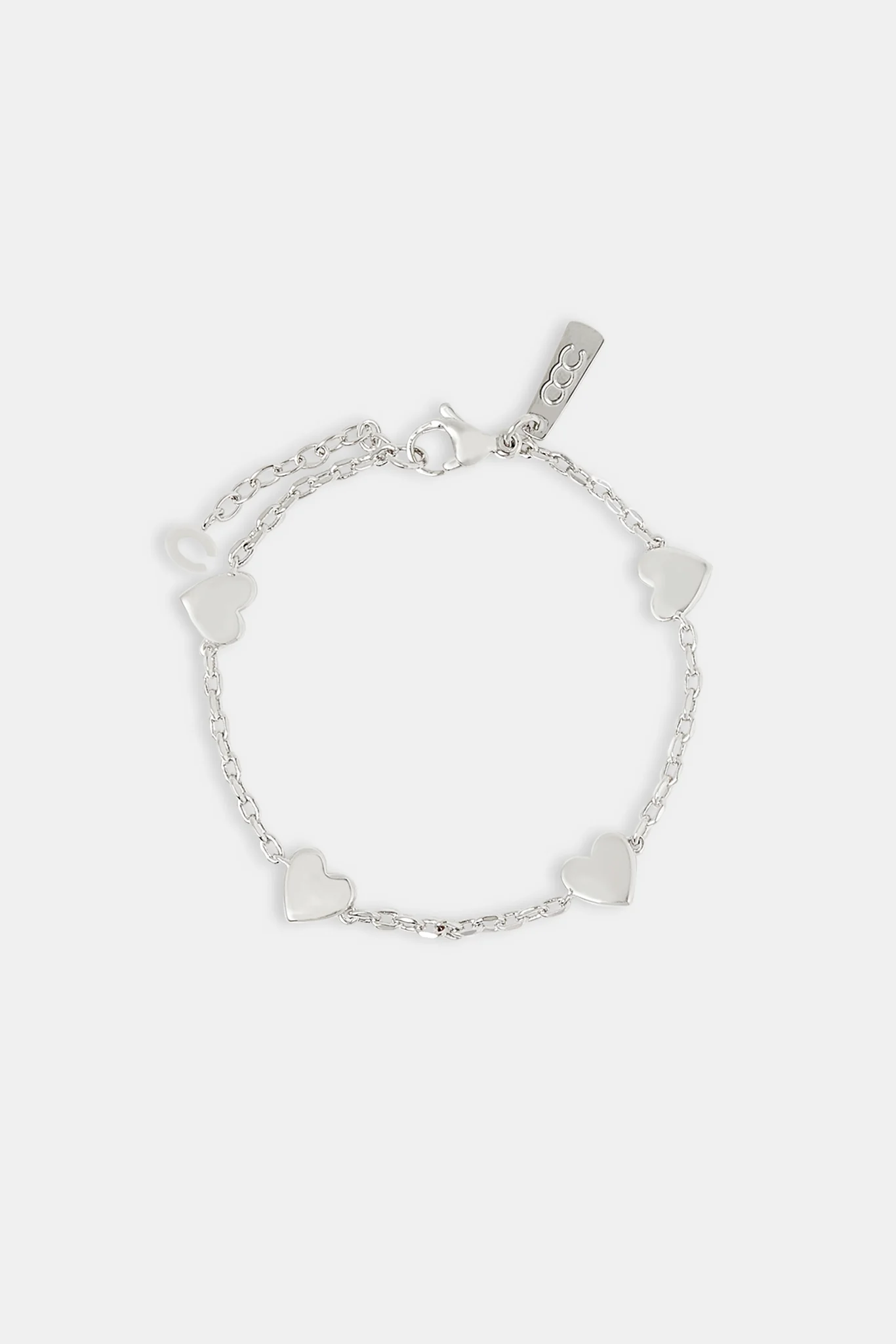 Polished Heart Bracelet - 8mm - White - Image 2