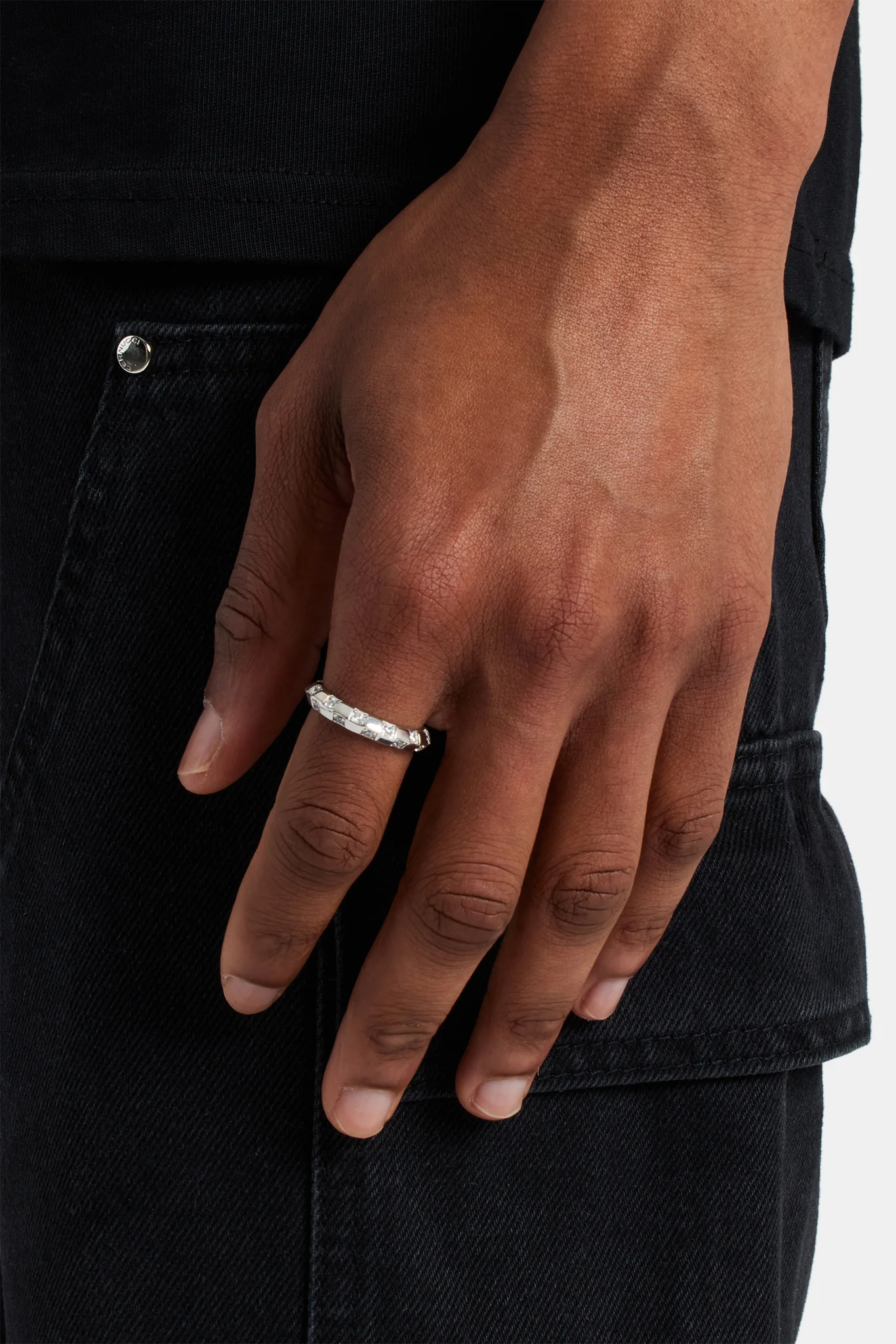 Polished & Iced Band Ring - Image 2