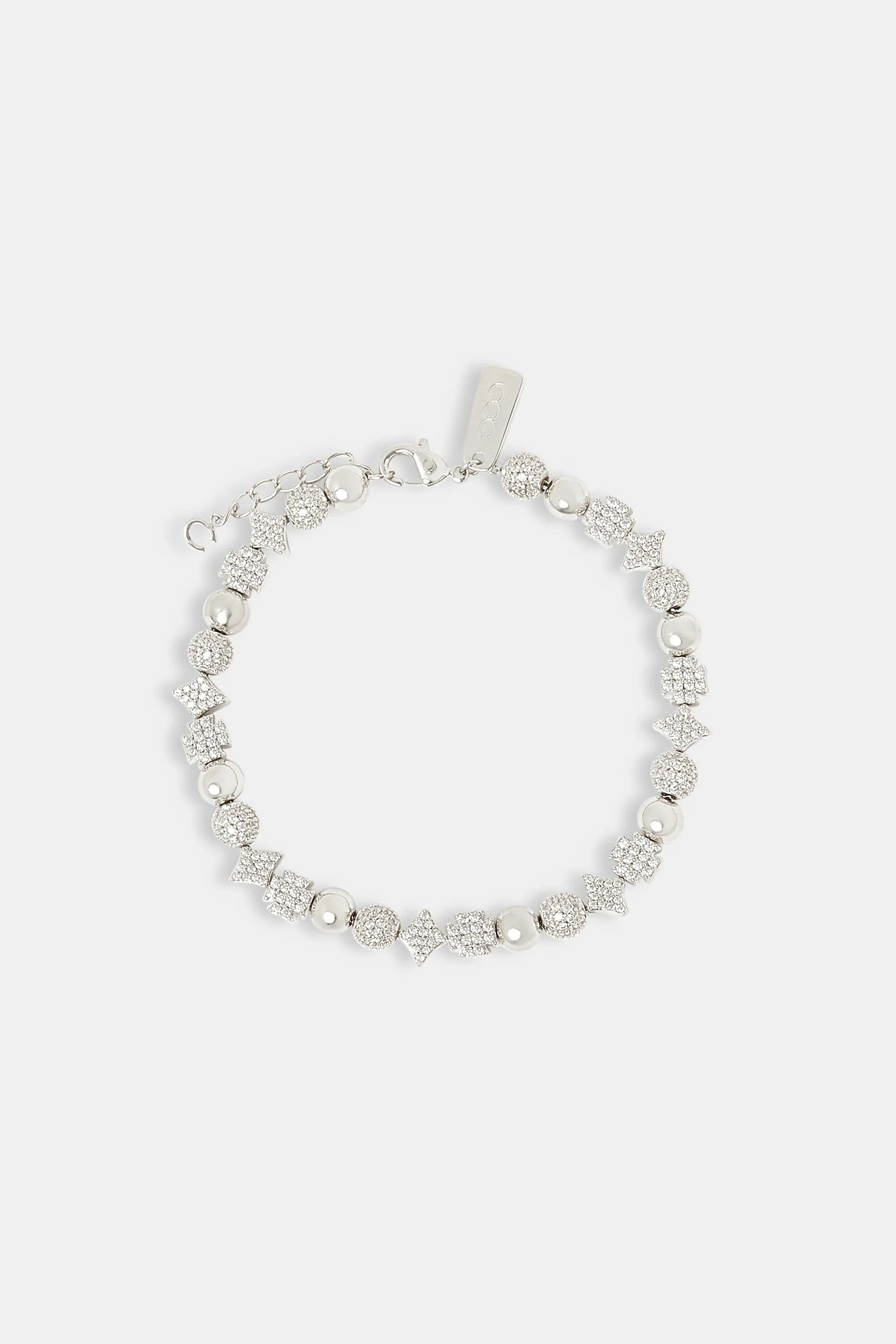 Polished & Iced Bead Motif Bracelet - 6mm - Image 2