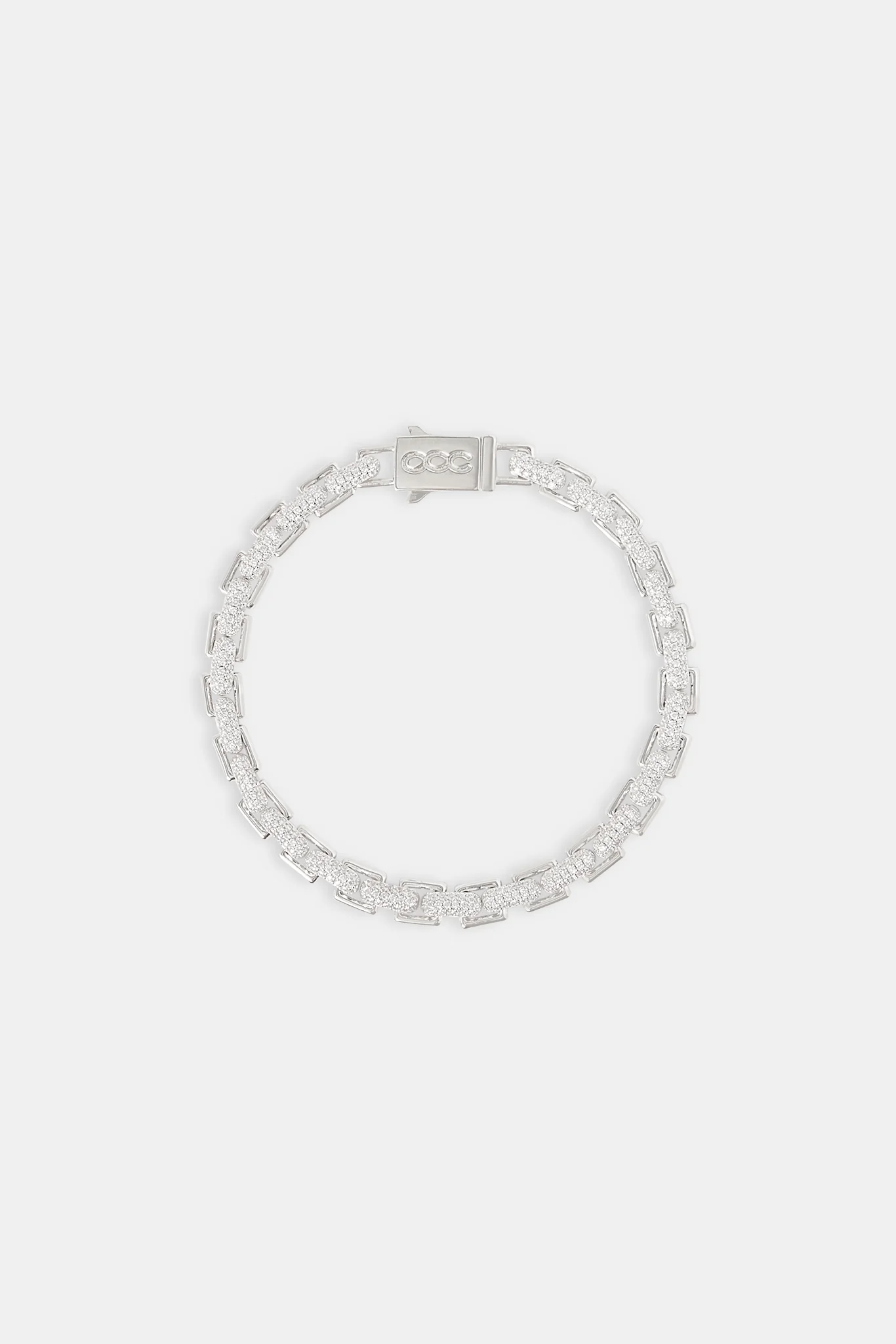 Polished & Iced Flat Link Bracelet - 6mm - Image 2
