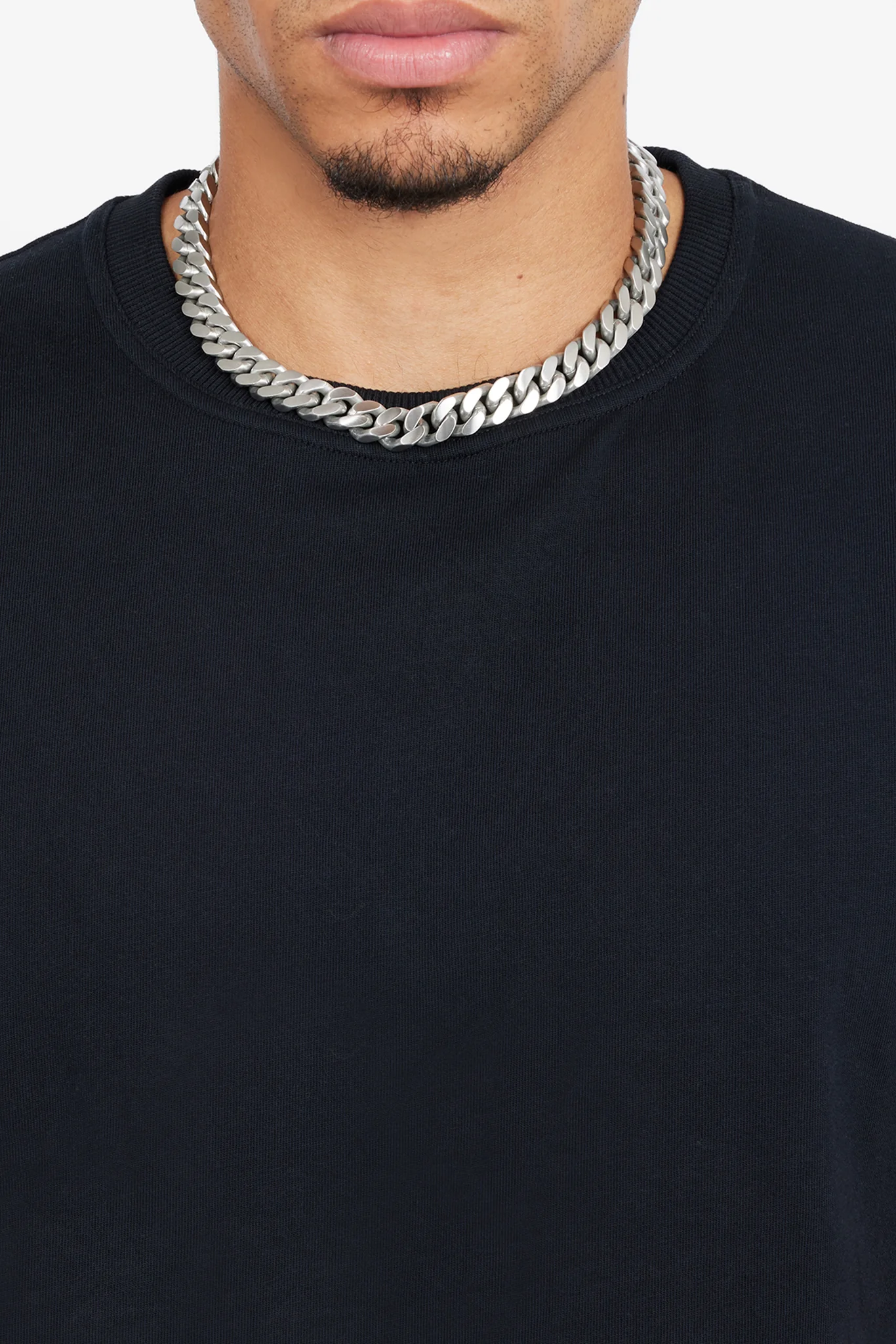 Polished Pewter Flat Cuban Chain - Image 2