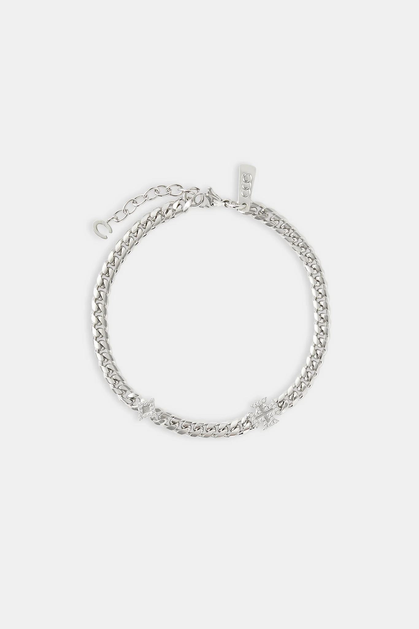 Polished Star & Cross Miami Cuban Bracelet - 8mm - Image 2