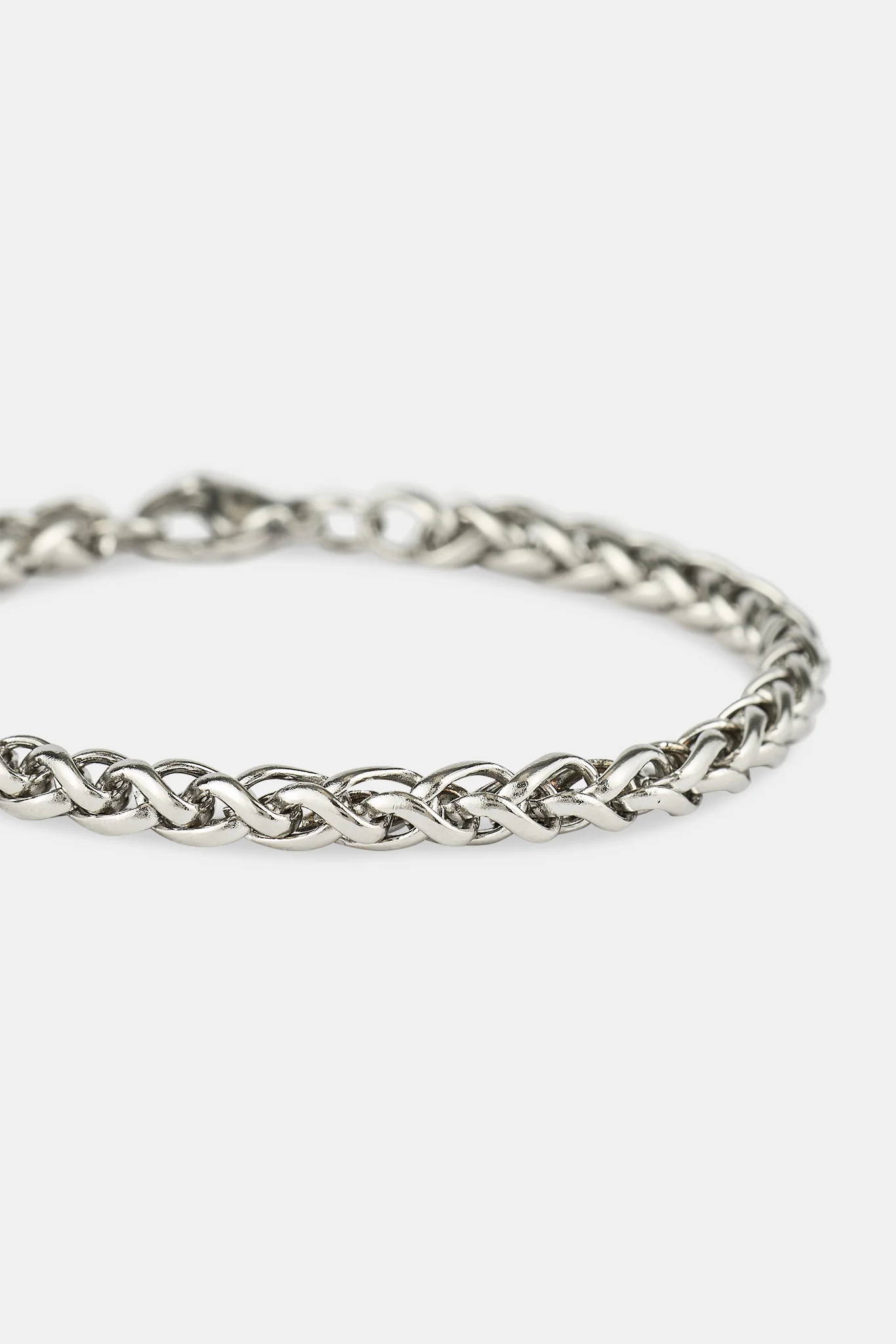 Polished Wheat Link Bracelet - 5mm - White - Image 3