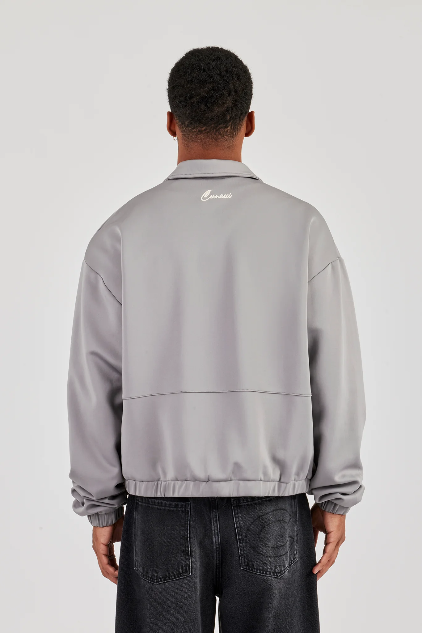 Poly Contrast Track Jacket - Grey - Image 4