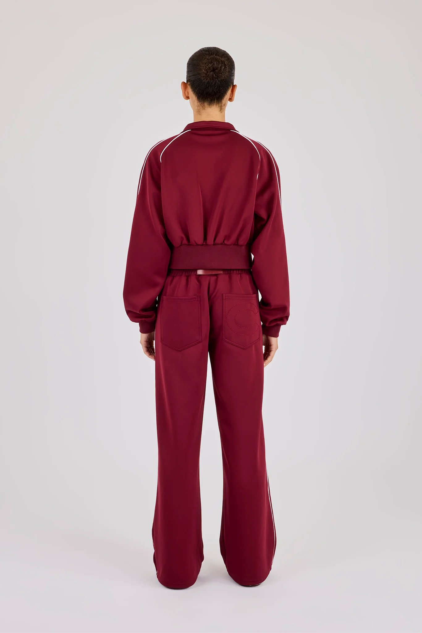 Poly Piping Tracksuit - Burgundy - Image 3
