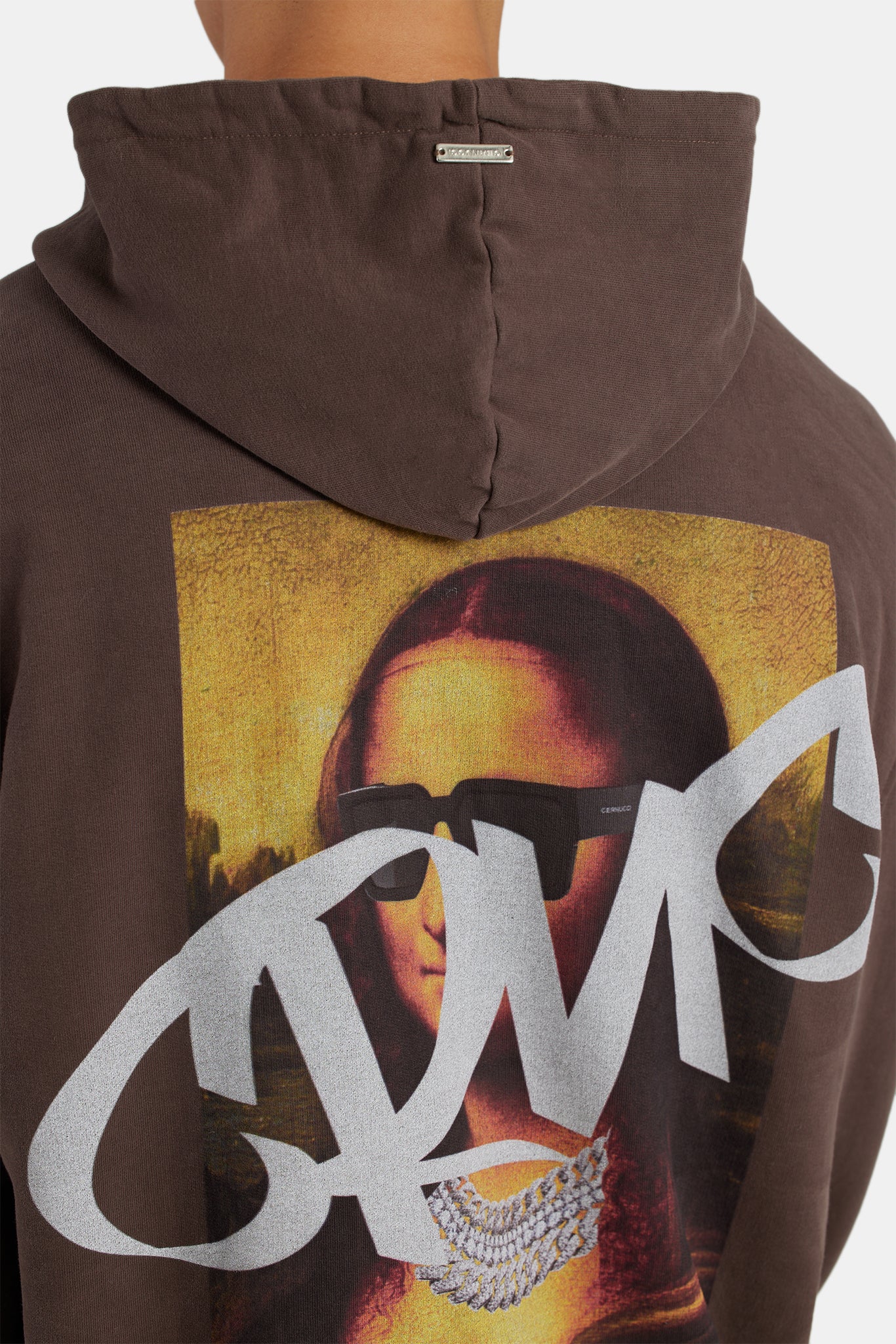 Portrait Graffiti Graphic Hoodie - Chocolate - Image 3