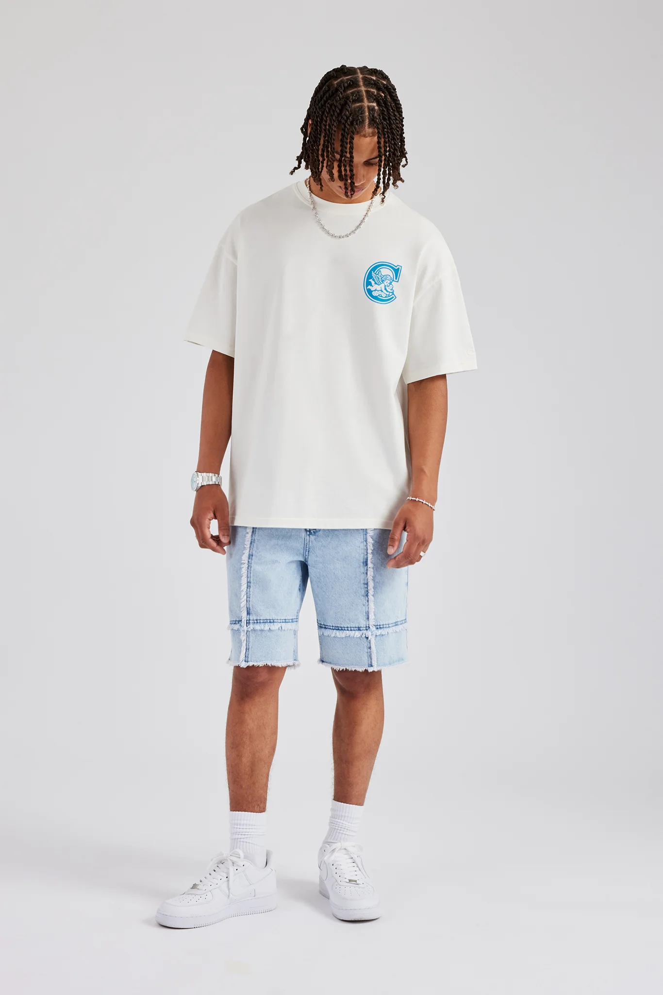 Raw Edge Denim Short - Iced Blue - Image 4