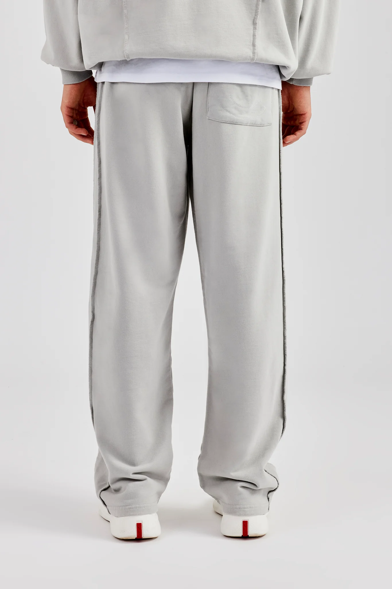 Exposed Seam Straight Leg Jogger - Ash Grey - Image 2