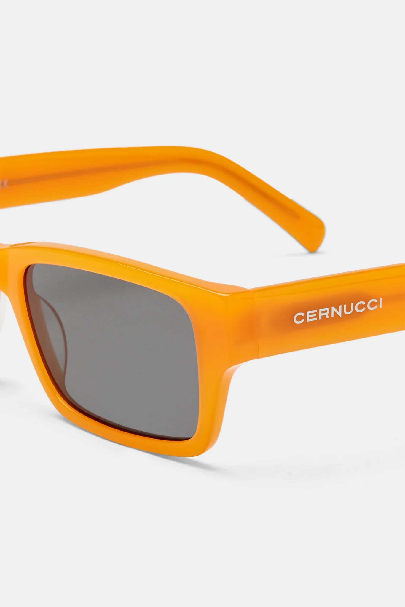 Rectangular Acetate Sunglasses - Orange - Image 3