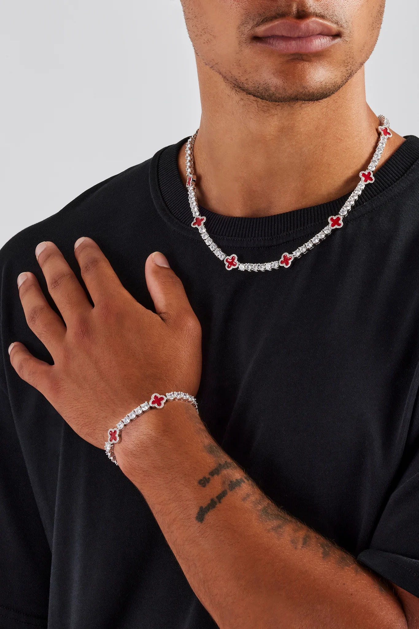 Red Motif Tennis Chain - 5mm - Image 5