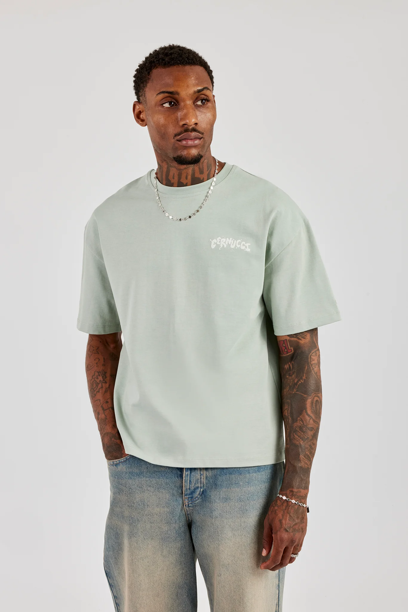 Regular Back Puff Print T-Shirt - Green - Image 3