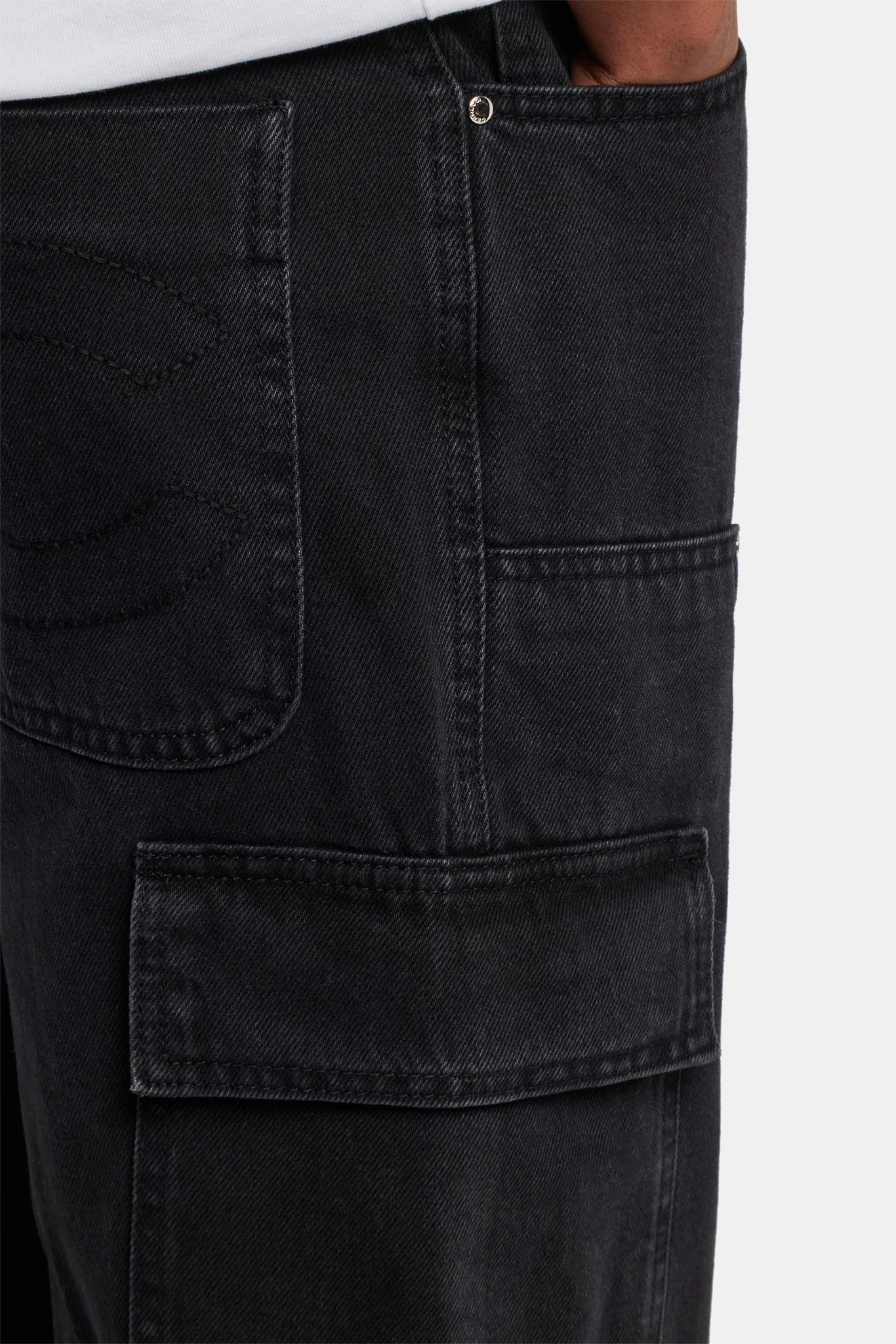 Relaxed Cargo Carpenter Jean - Black - Image 3