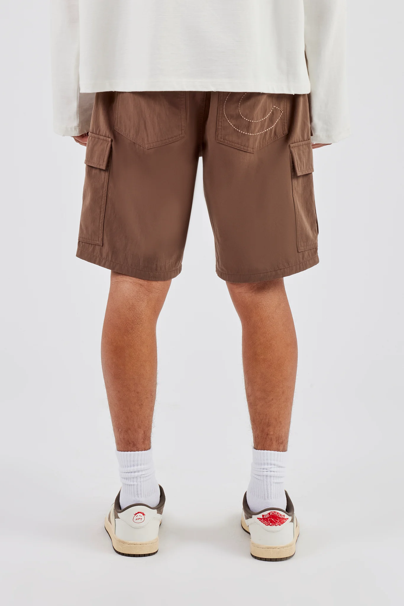 Relaxed Cargo Nylon Short - Brown - Image 3