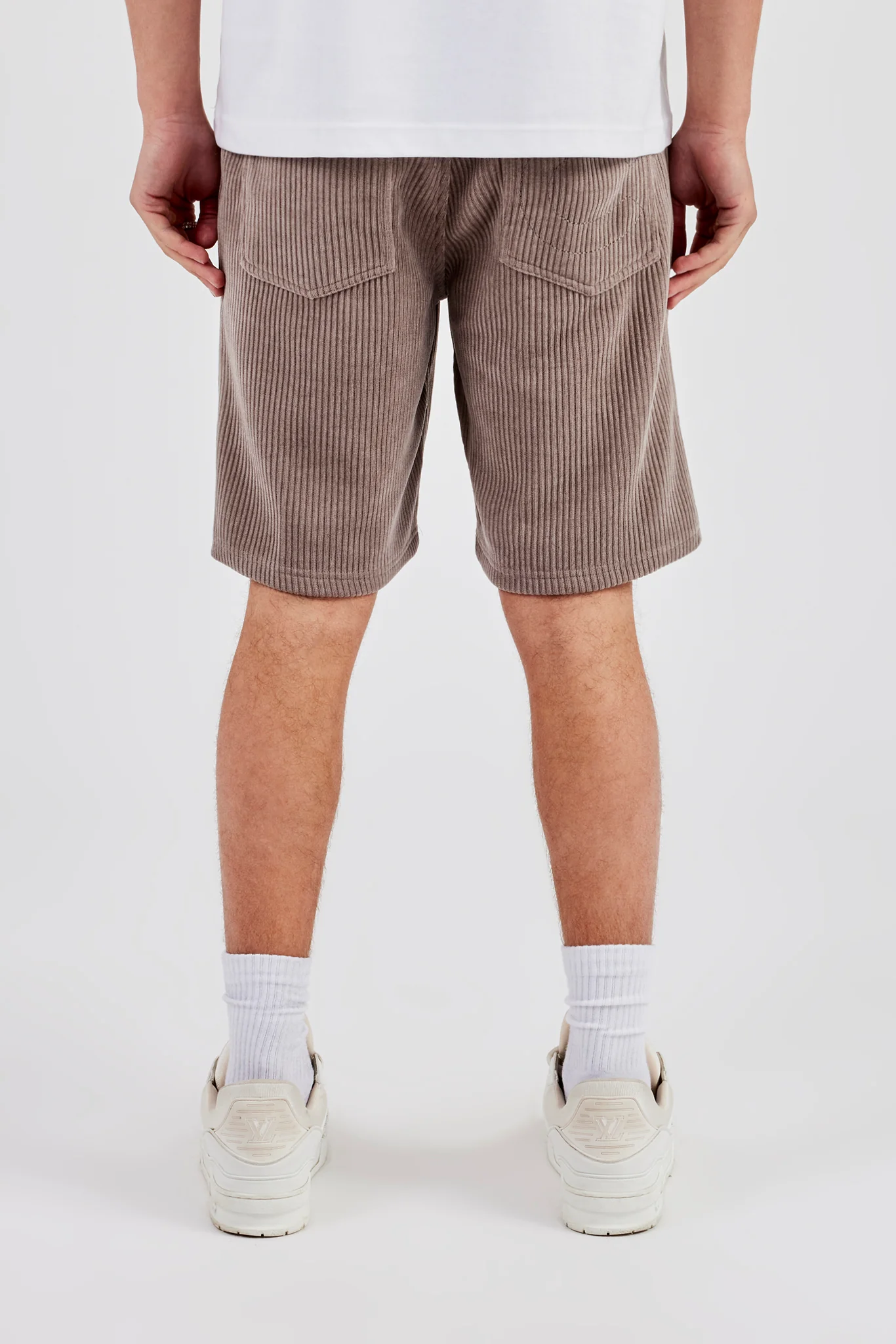Relaxed Cord Short - Taupe - Image 3