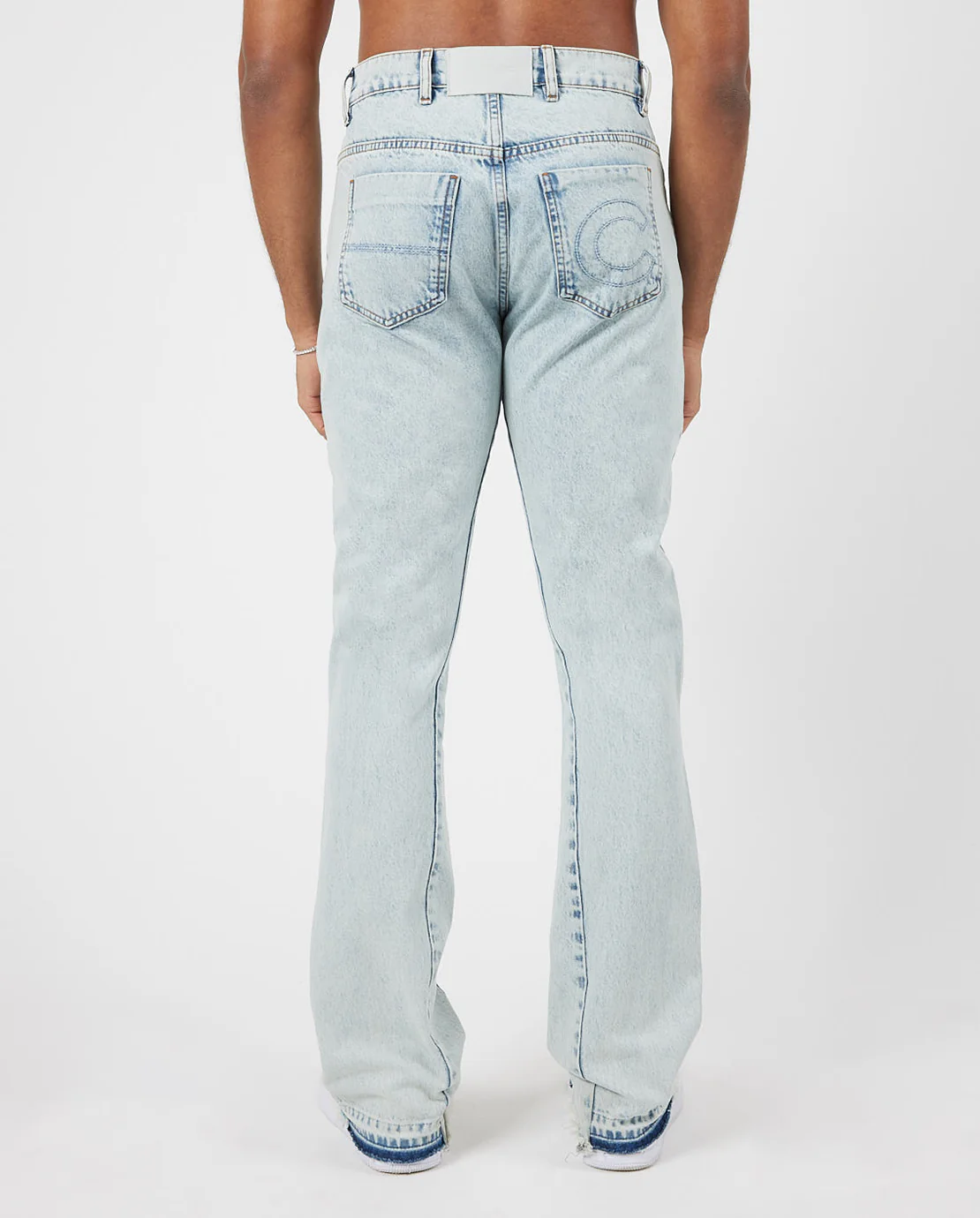 Relaxed Panelled Jeans - Light Blue - Image 4