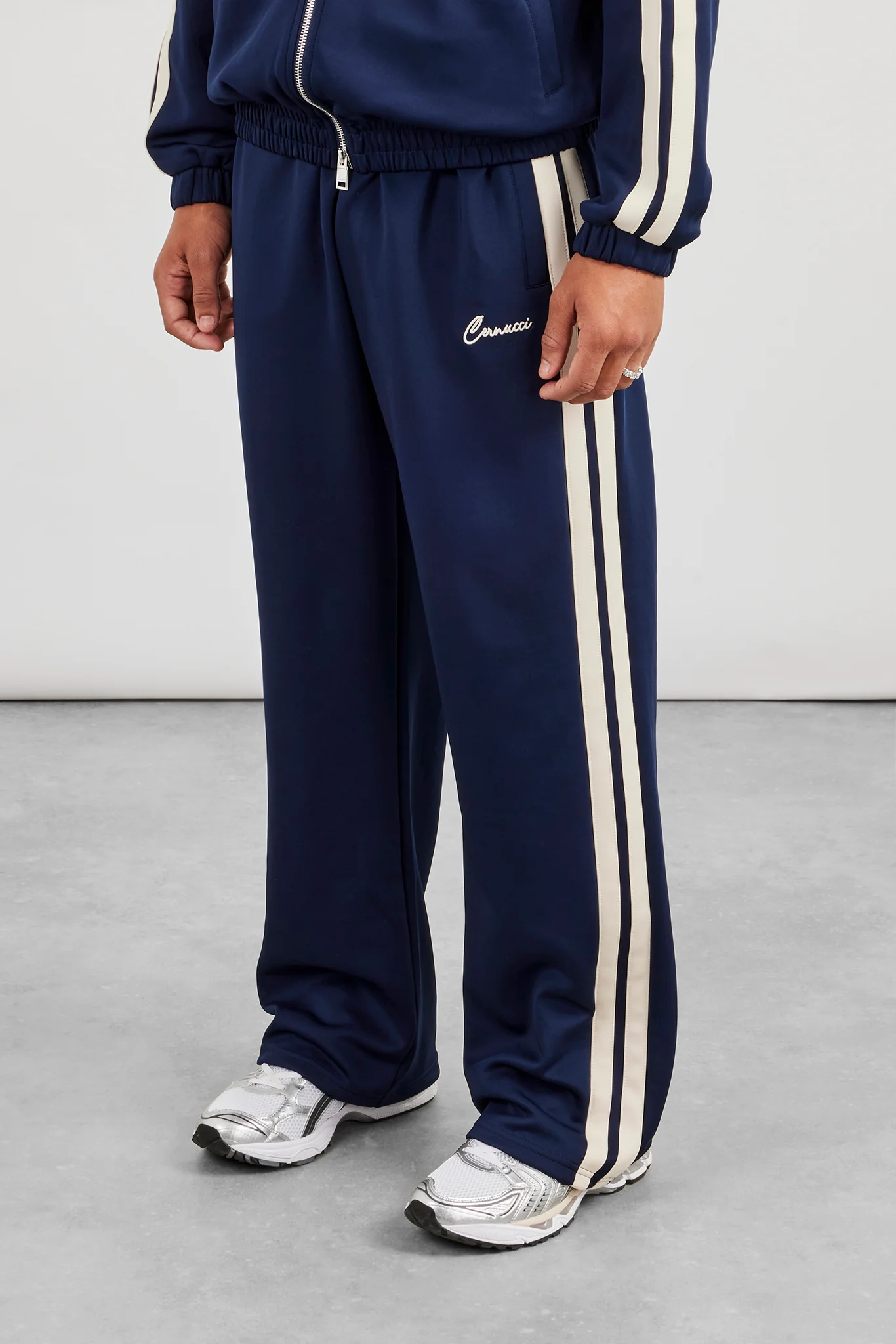 Relaxed Taping Track Pant - Navy