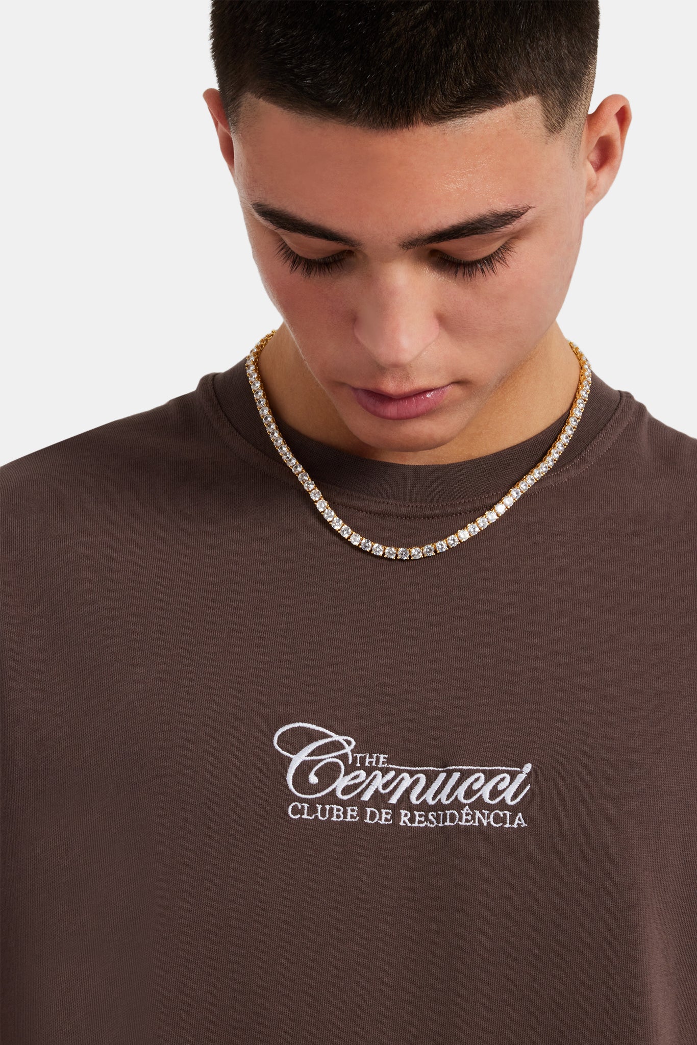 Residence Club Embroidered T-Shirt - Chocolate - Image 2
