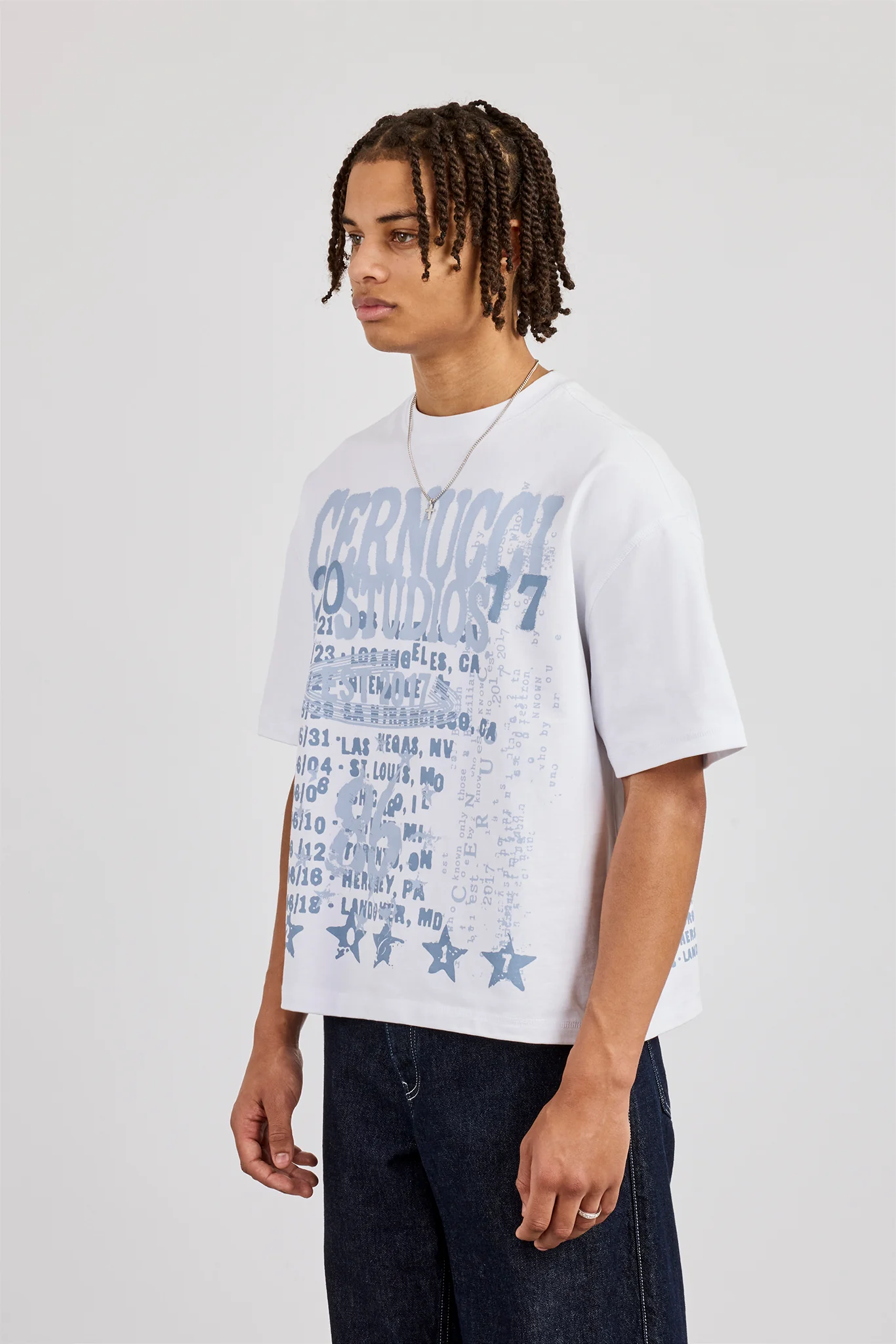 Reversible Cernucci Studio Graphic T-Shirt - White - Image 4
