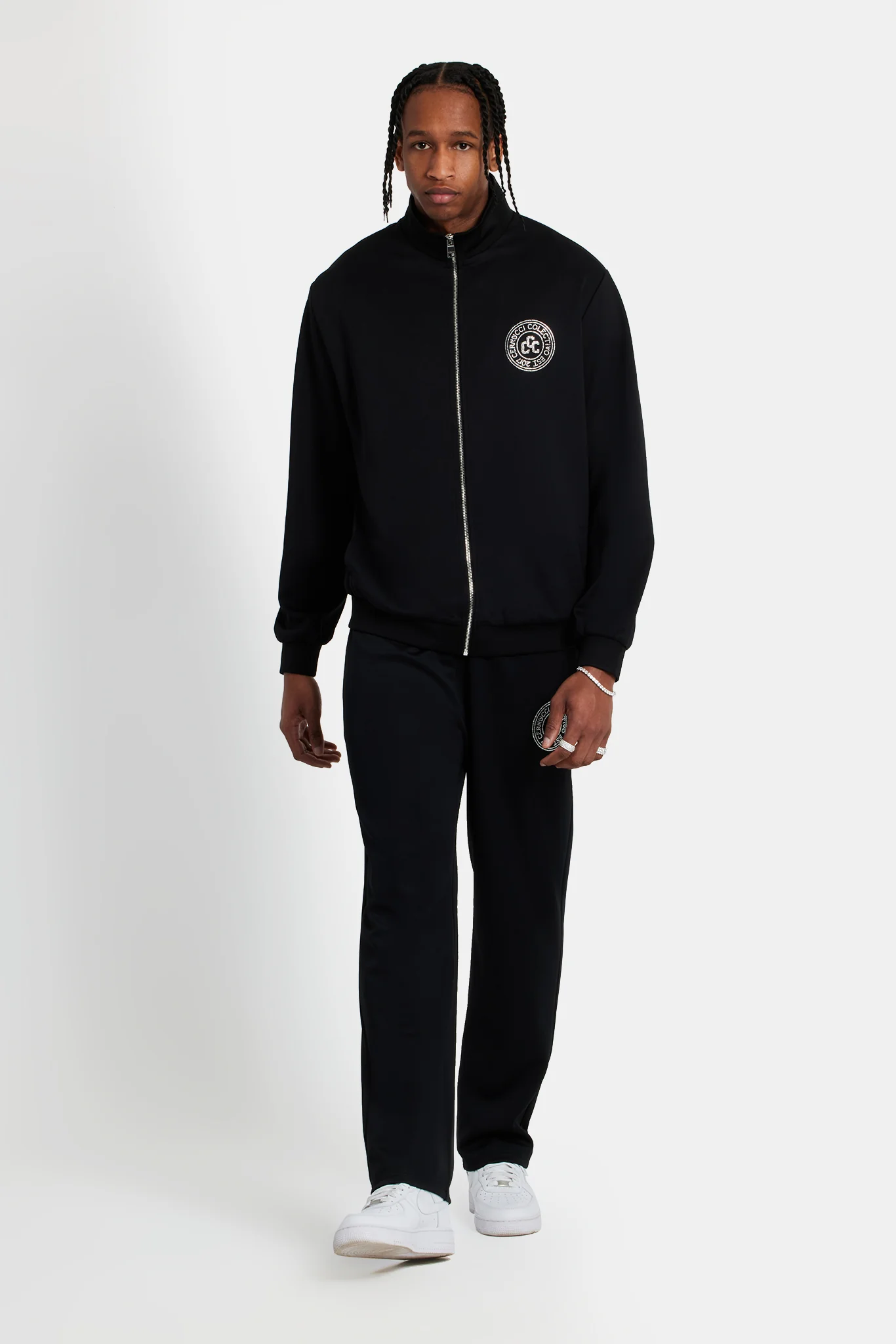Rhinestone Crest Track Pant - Black - Image 2