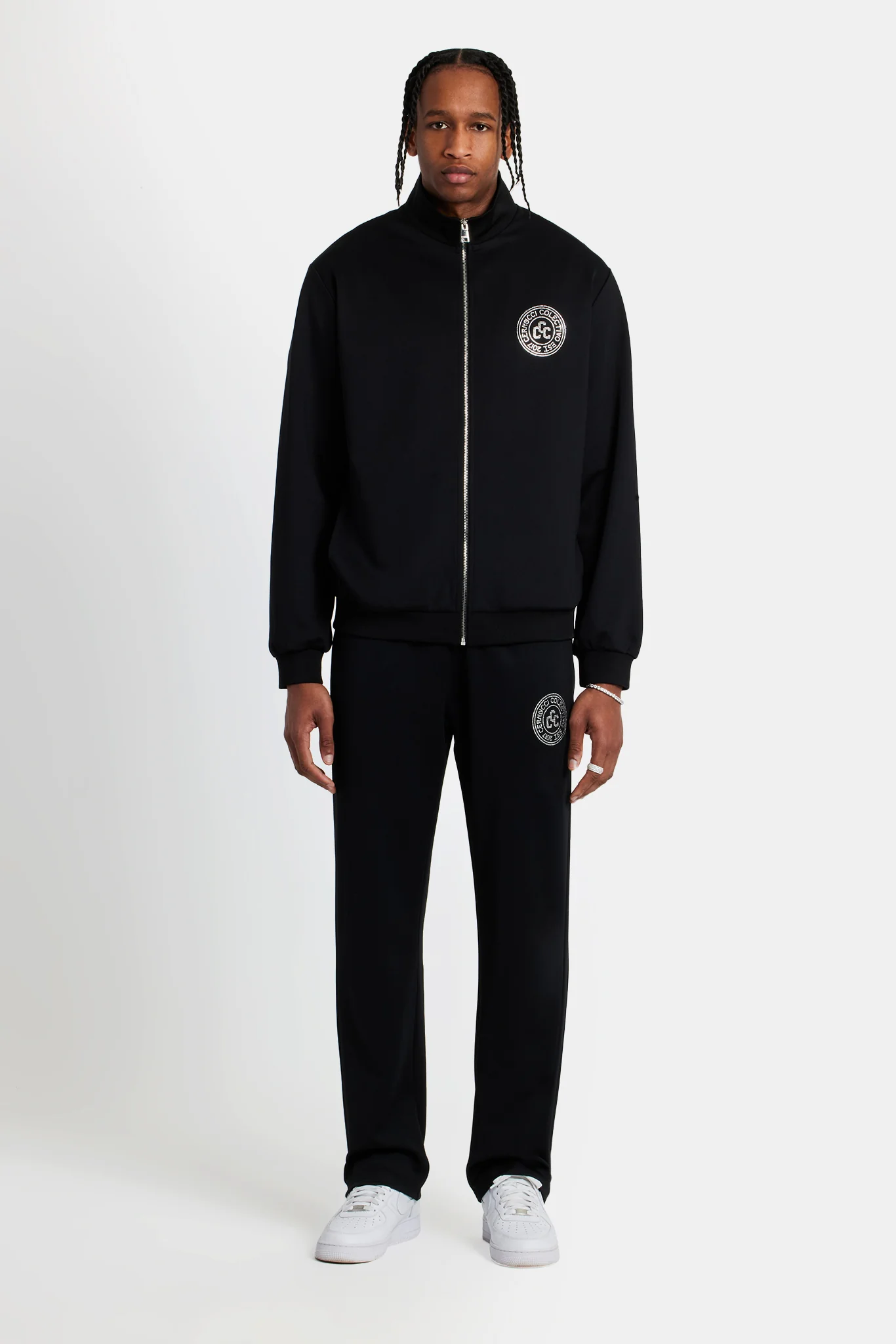 Rhinestone Crest Tracksuit - Black - Image 12