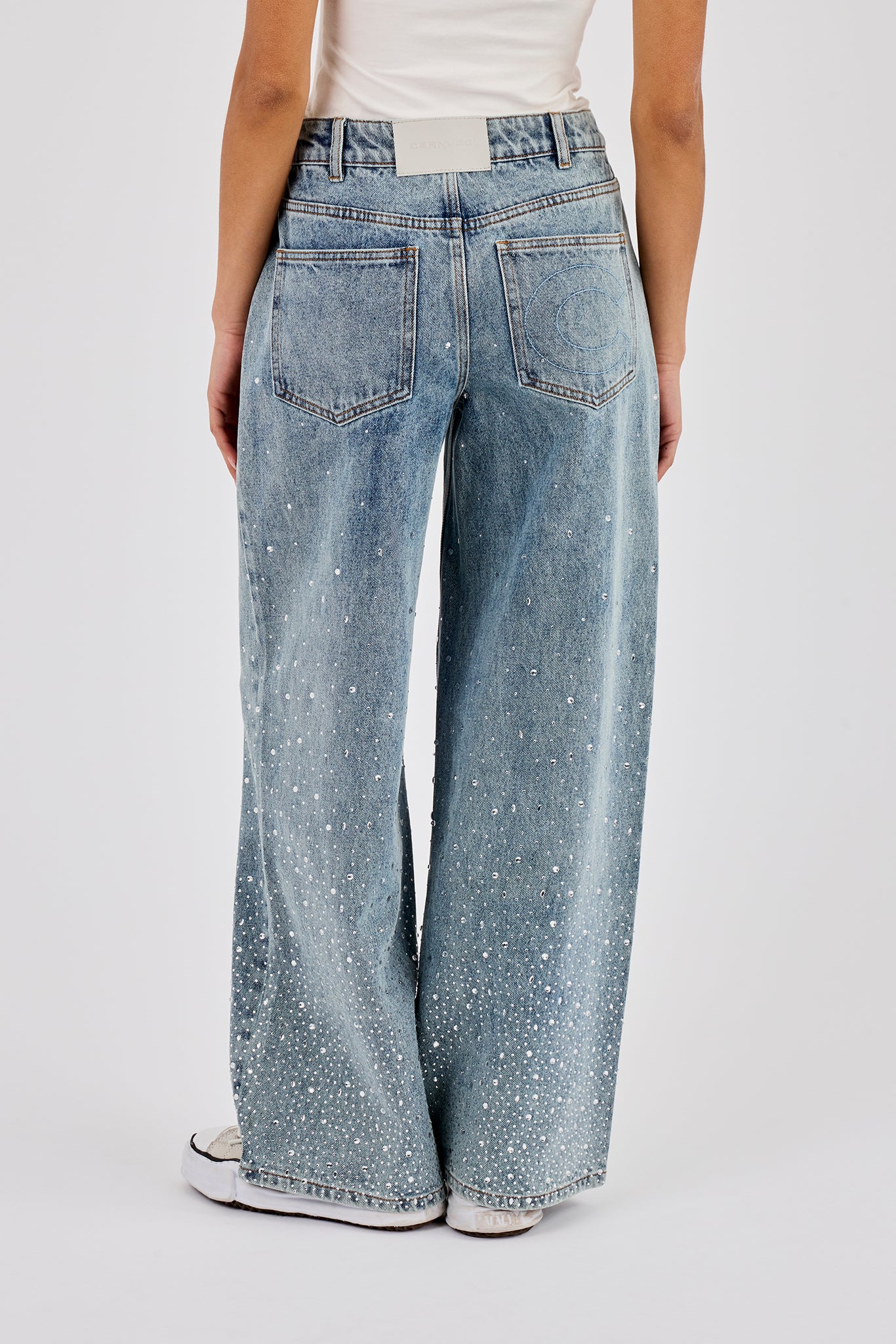 Rhinestone Detail Baggy Jean - Antique Wash - Image 4