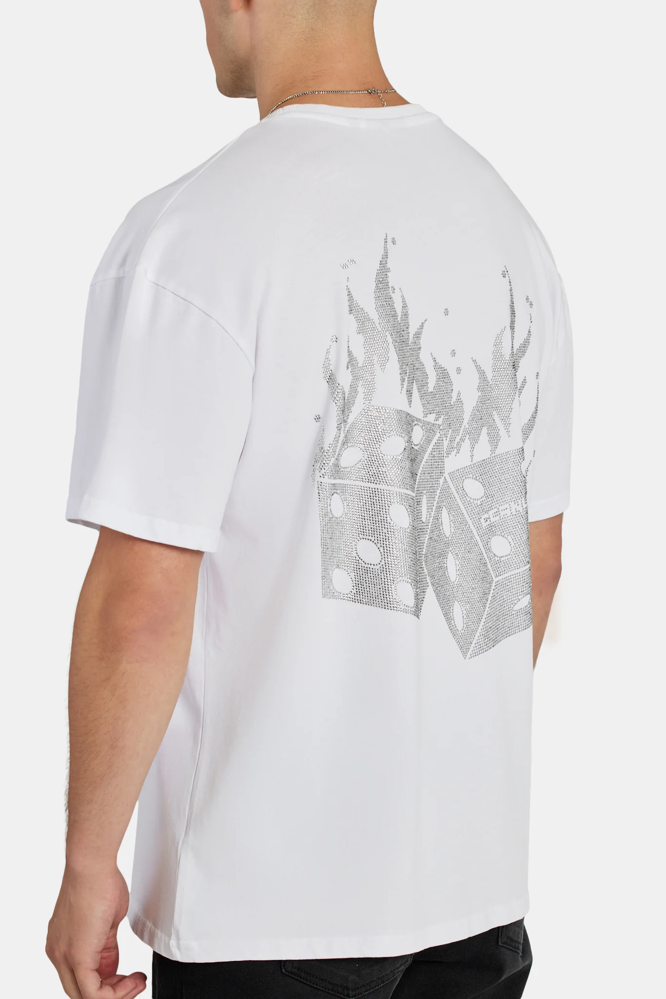 Rhinestone Dice T-Shirt - White - Image 3