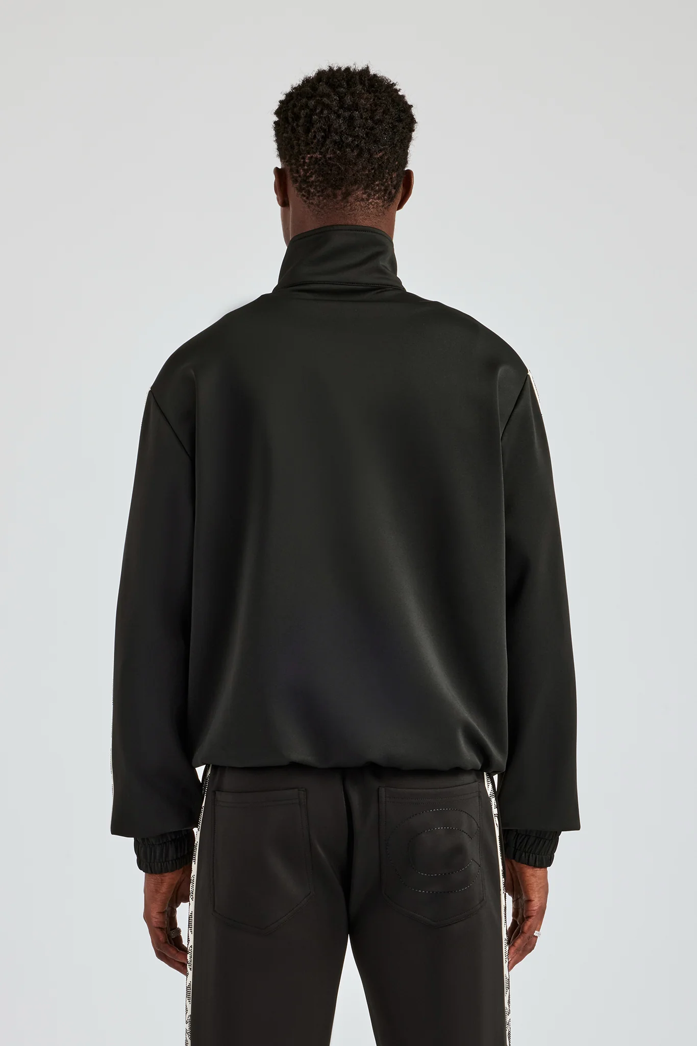 Rhinestone Embellished Track Jacket - Black - Image 4