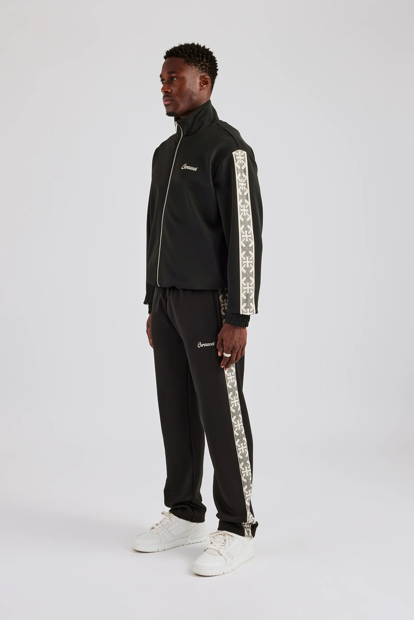 Rhinestone Embellished Tracksuit - Black - Image 2