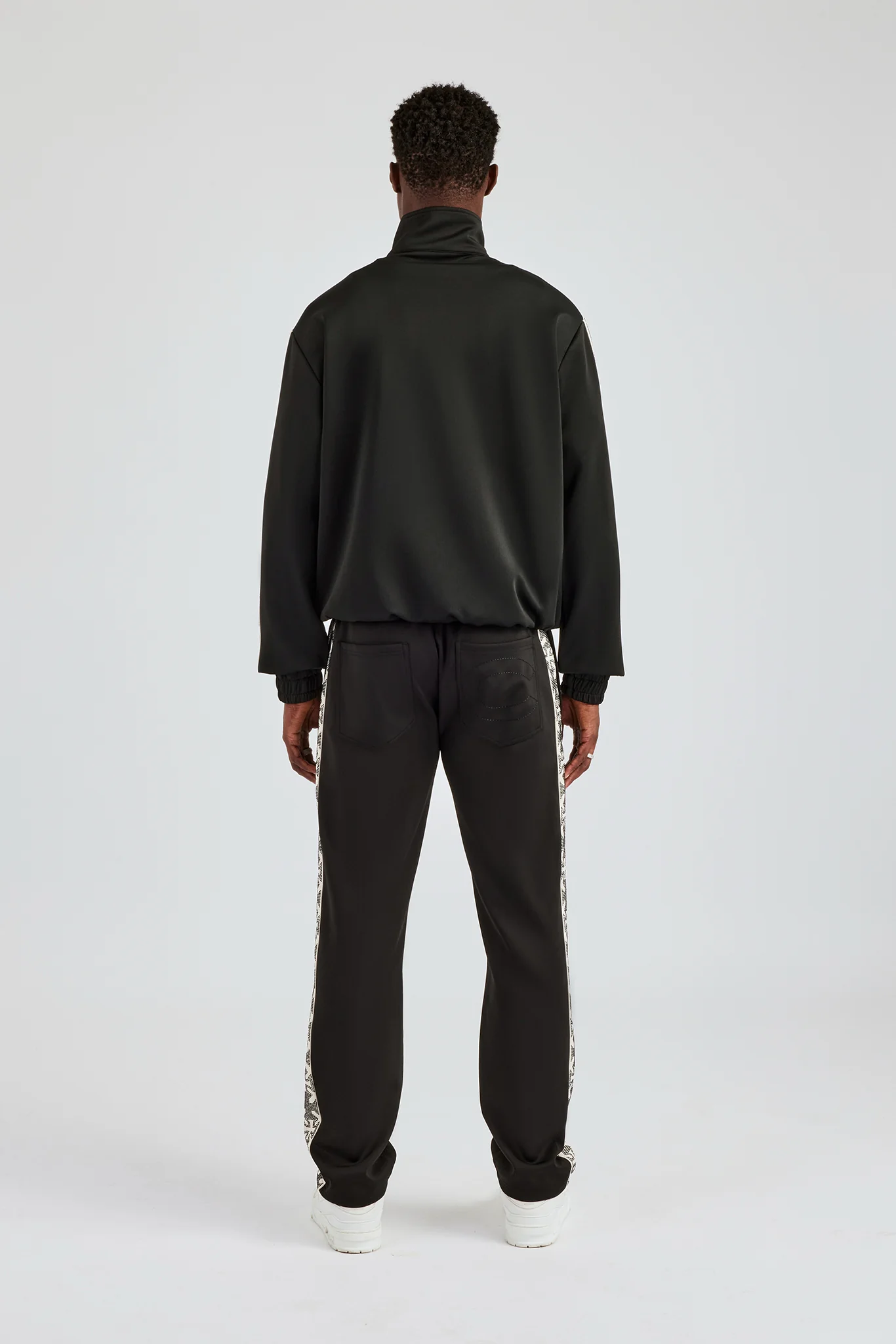 Rhinestone Embellished Tracksuit - Black - Image 3