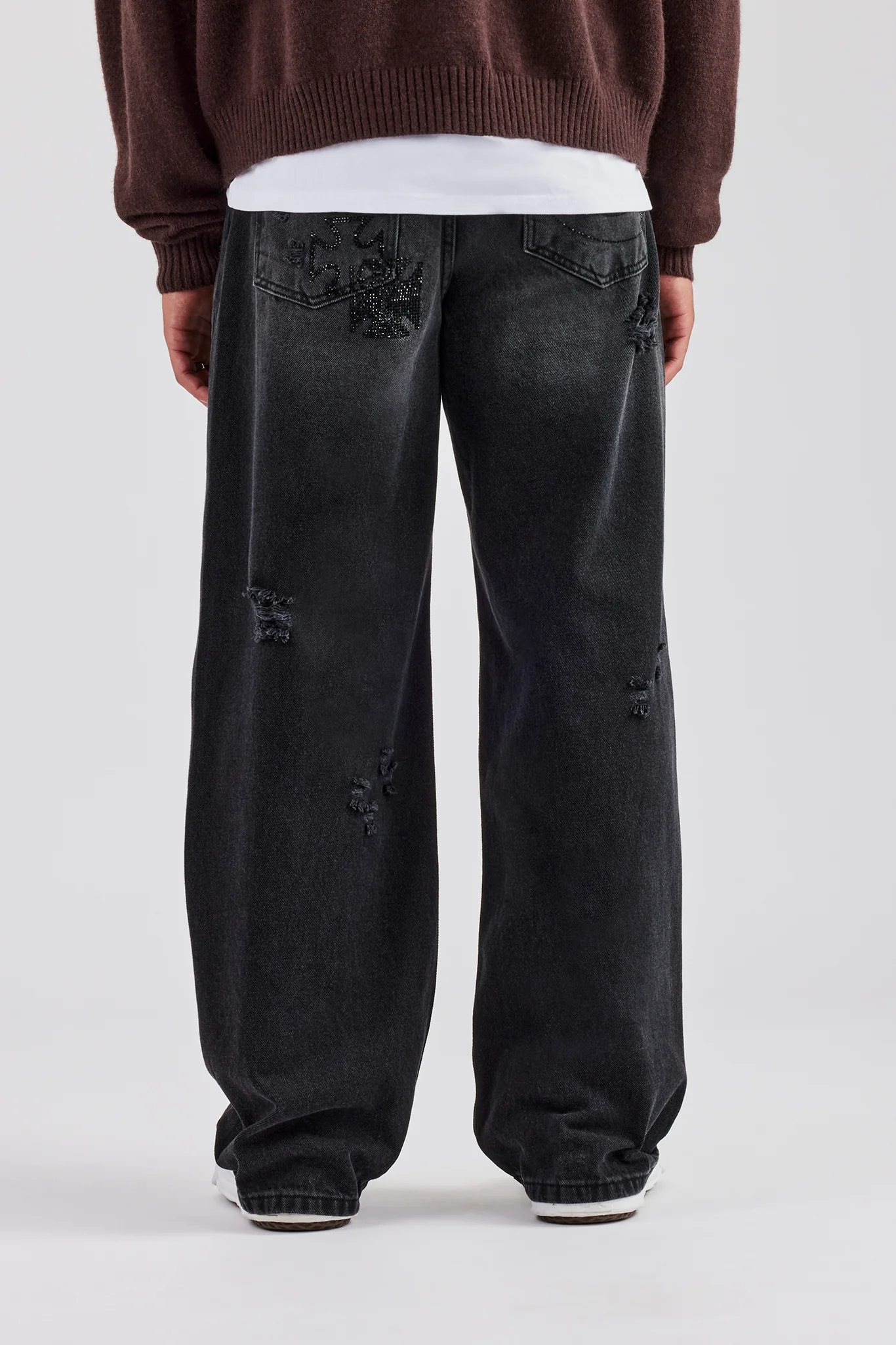 Rhinestone Motif Baggy Jean - Image 2