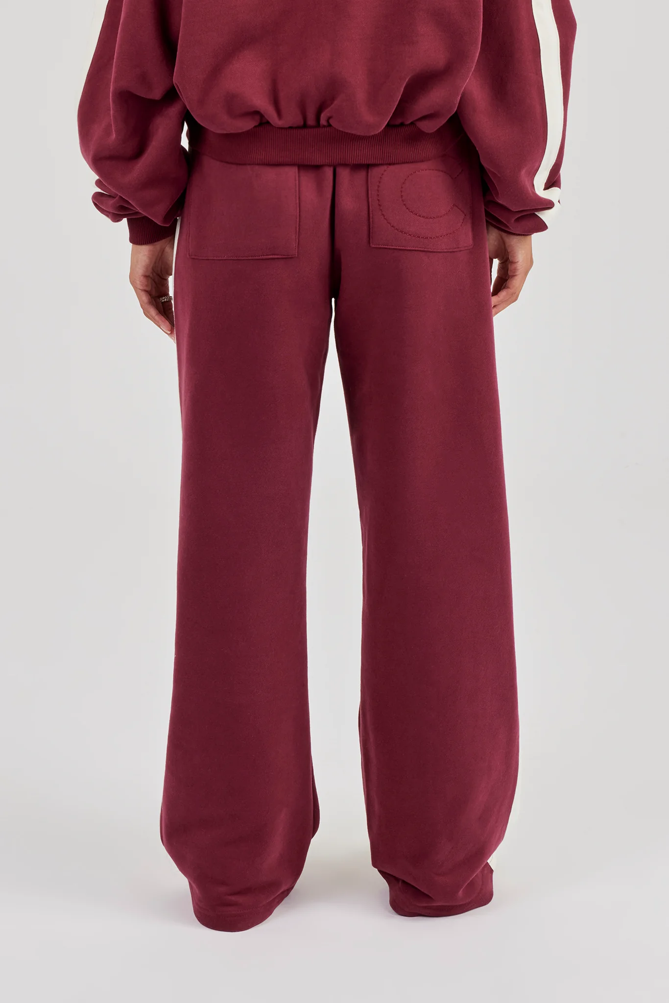 Rhone Alpes Wide Leg Jogger - Burgundy - Image 2