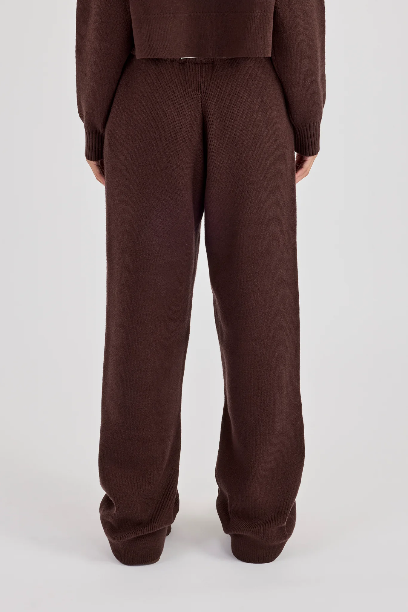 Rib Knit Jogger - Brown - Image 3