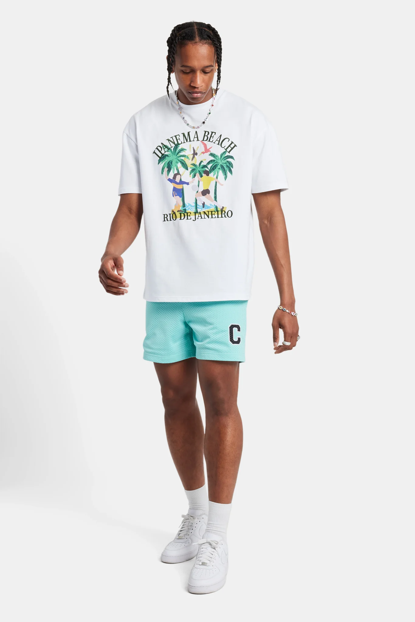 Rio Beach Football Oversized T-Shirt - White - Image 2