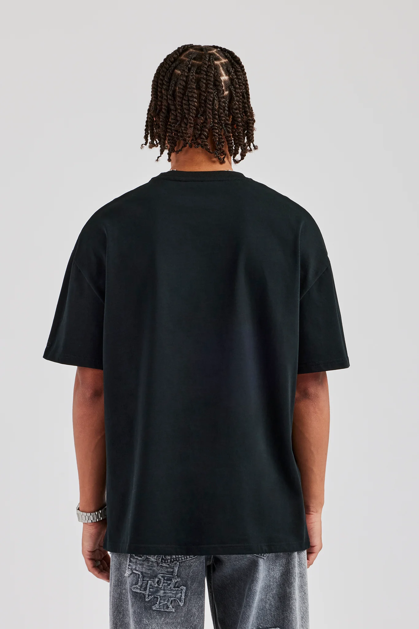 Rope Script Oversized T-Shirt - Black - Image 3