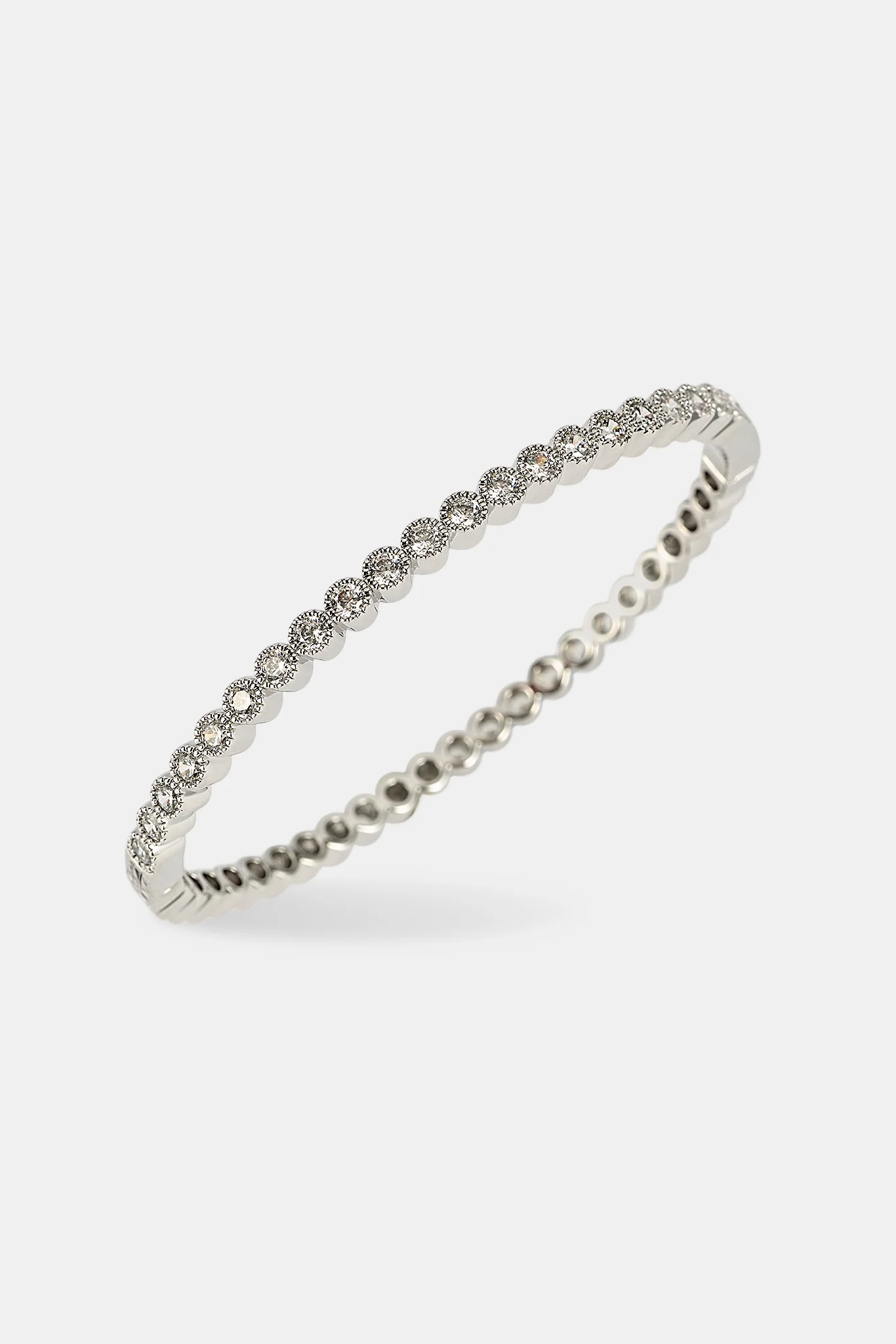 Round Cluster Bangle - 4mm - White - Image 2