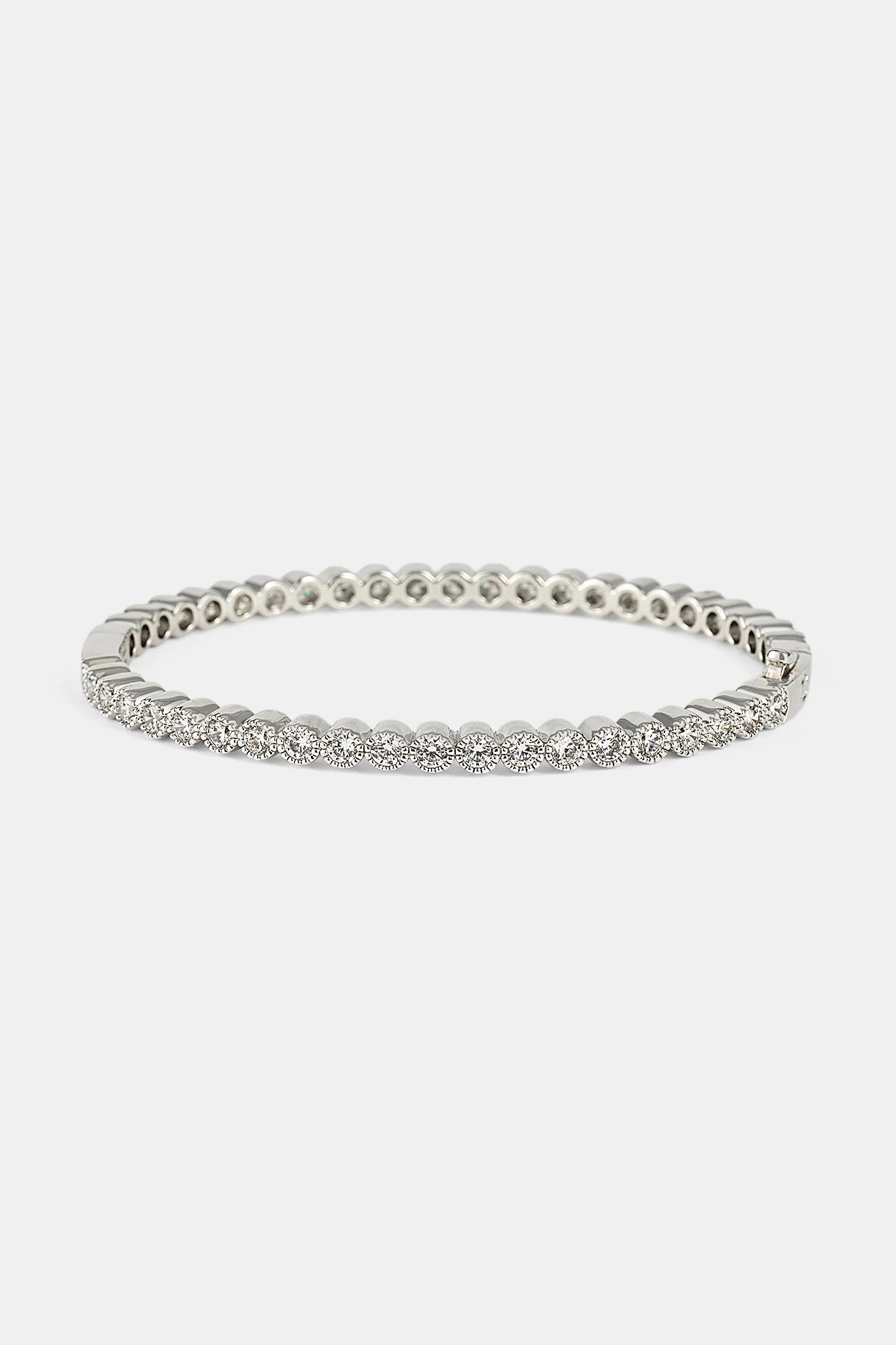 Round Cluster Bangle - 4mm - White - Image 4