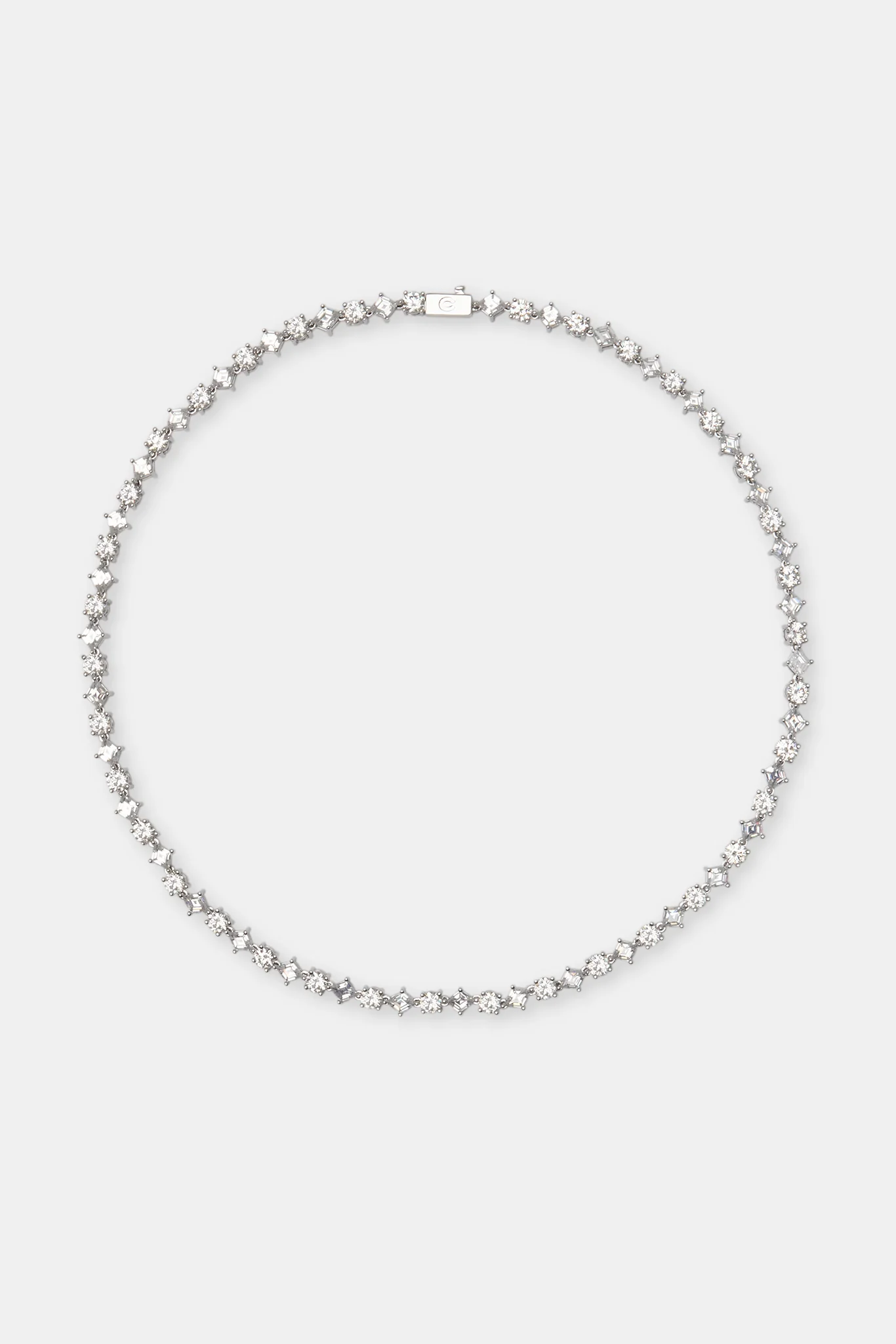 Round & Diamond Cluster Tennis Chain - 6mm - Image 3