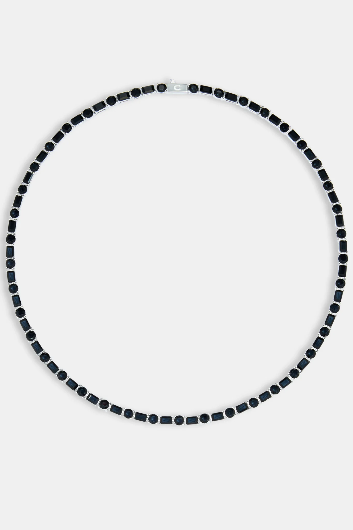 Round & Rectangular Tennis Chain - Black - Image 4