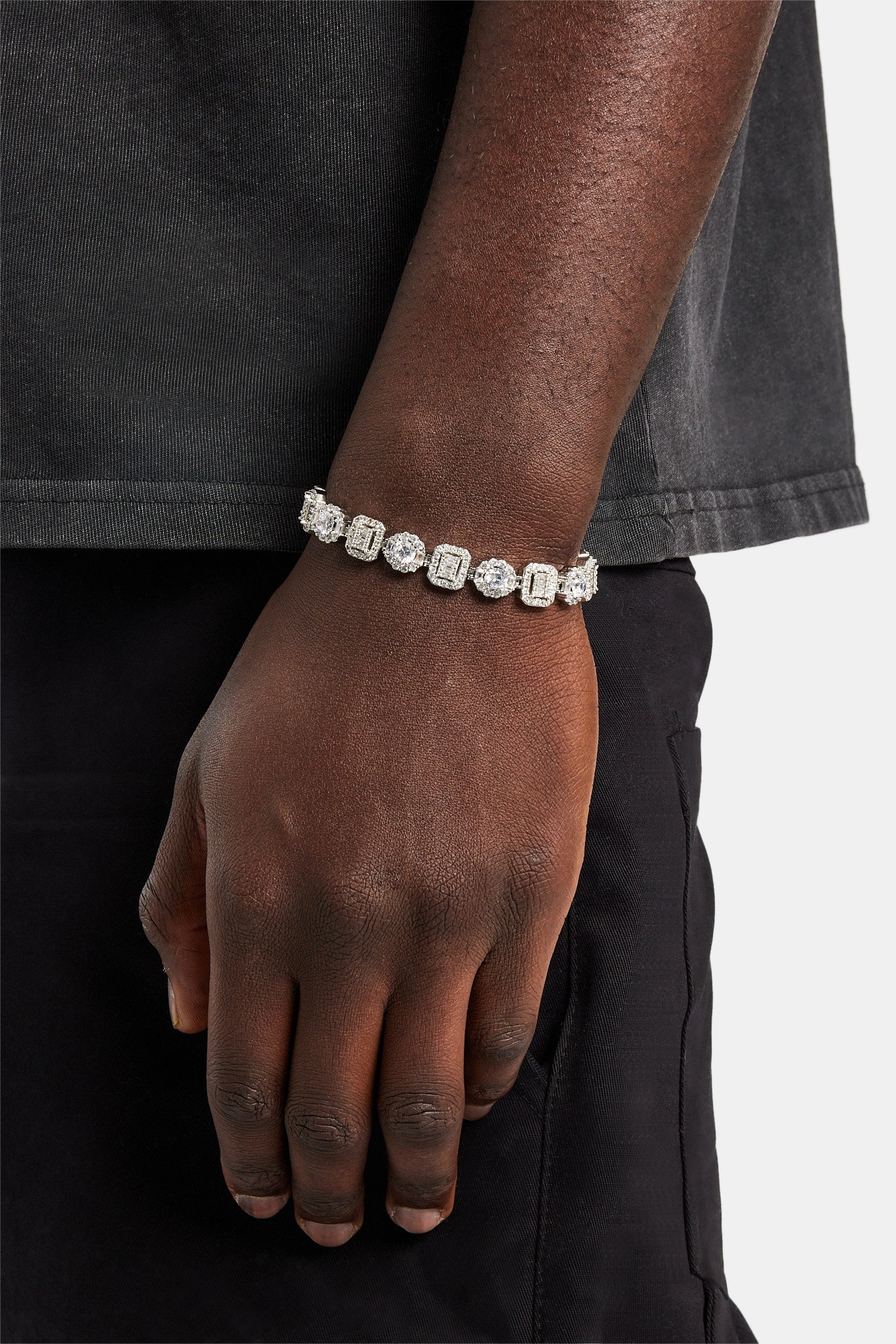 Round & Square Baguette Cluster Bracelet - Image 2