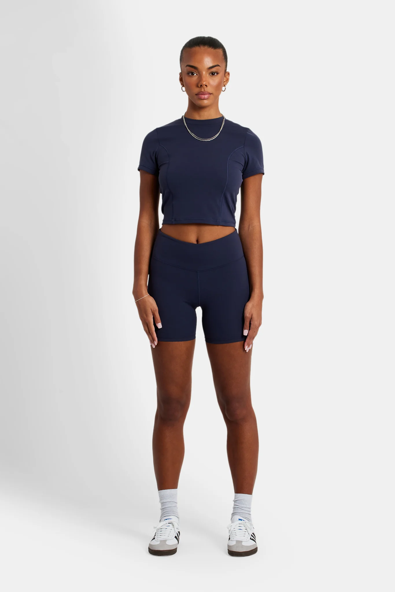 Ruched Cycling Short - Navy - Image 5